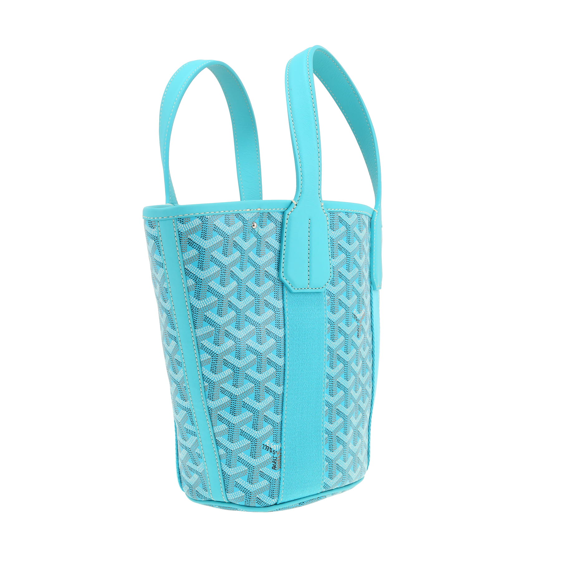 Goyard  Belharra handbag  in turquoise Goyard canvas  and turquoise leather