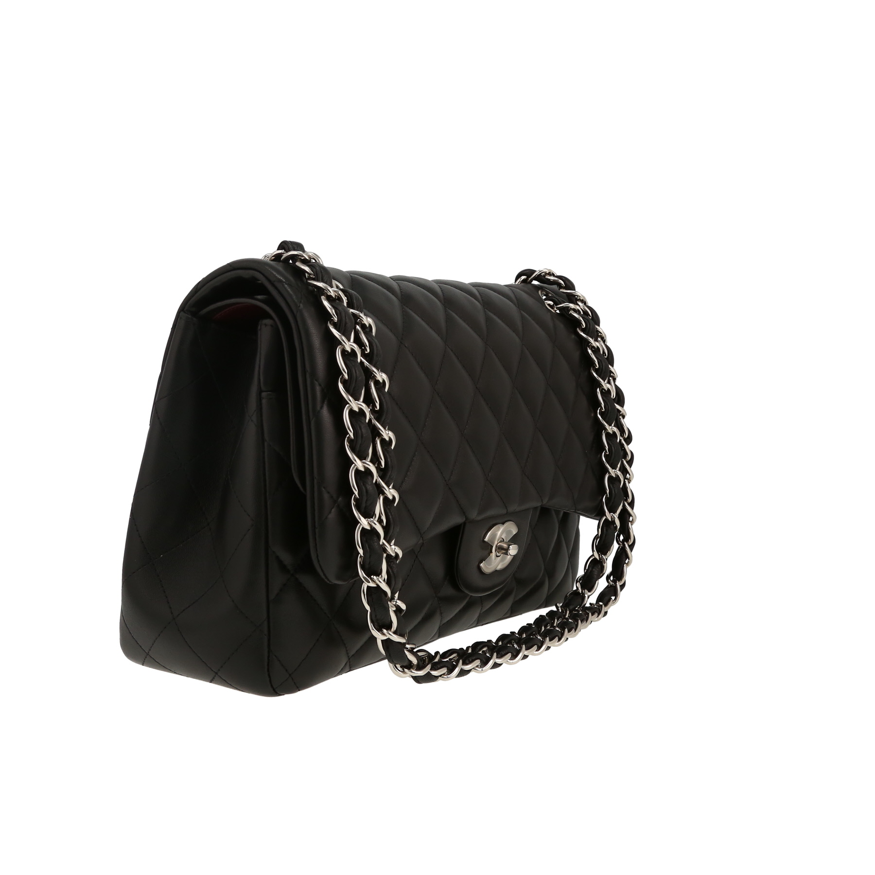 Chanel  Timeless Jumbo handbag  in black quilted leather