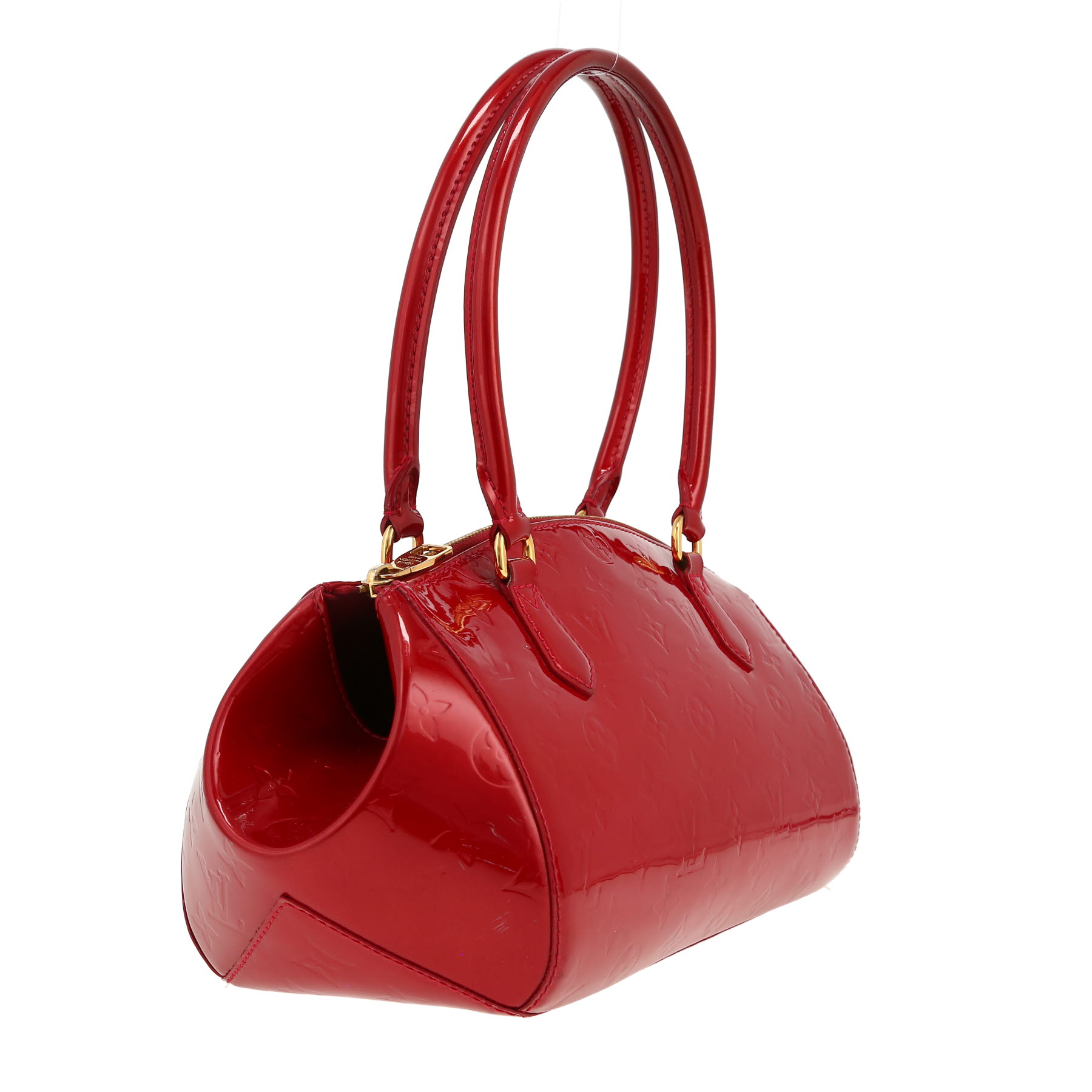 Borsa Louis Vuitton  Sherwood in pelle verniciata monogram rossa