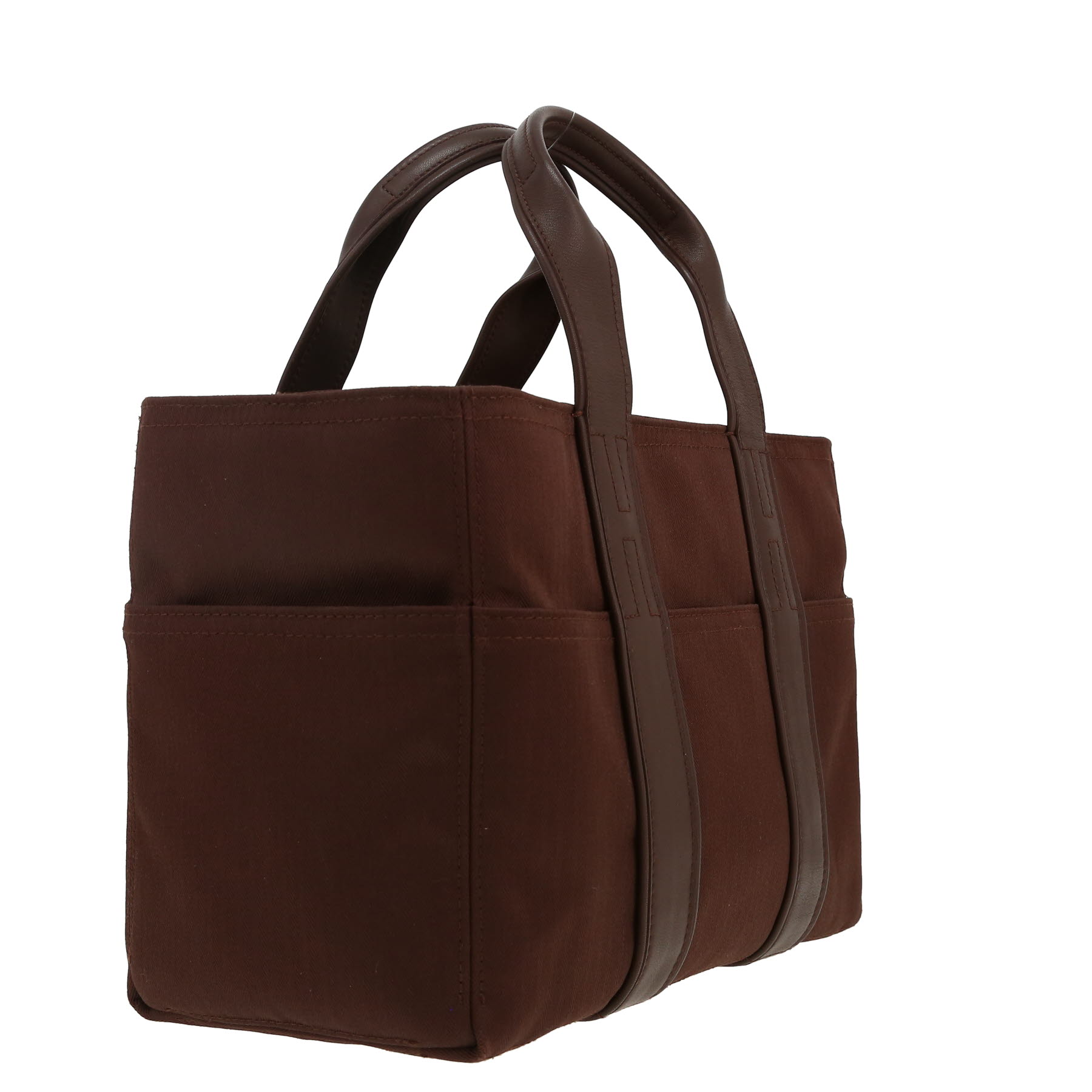 Sac à main Hermès  Acapulco en toile marron et cuir marron