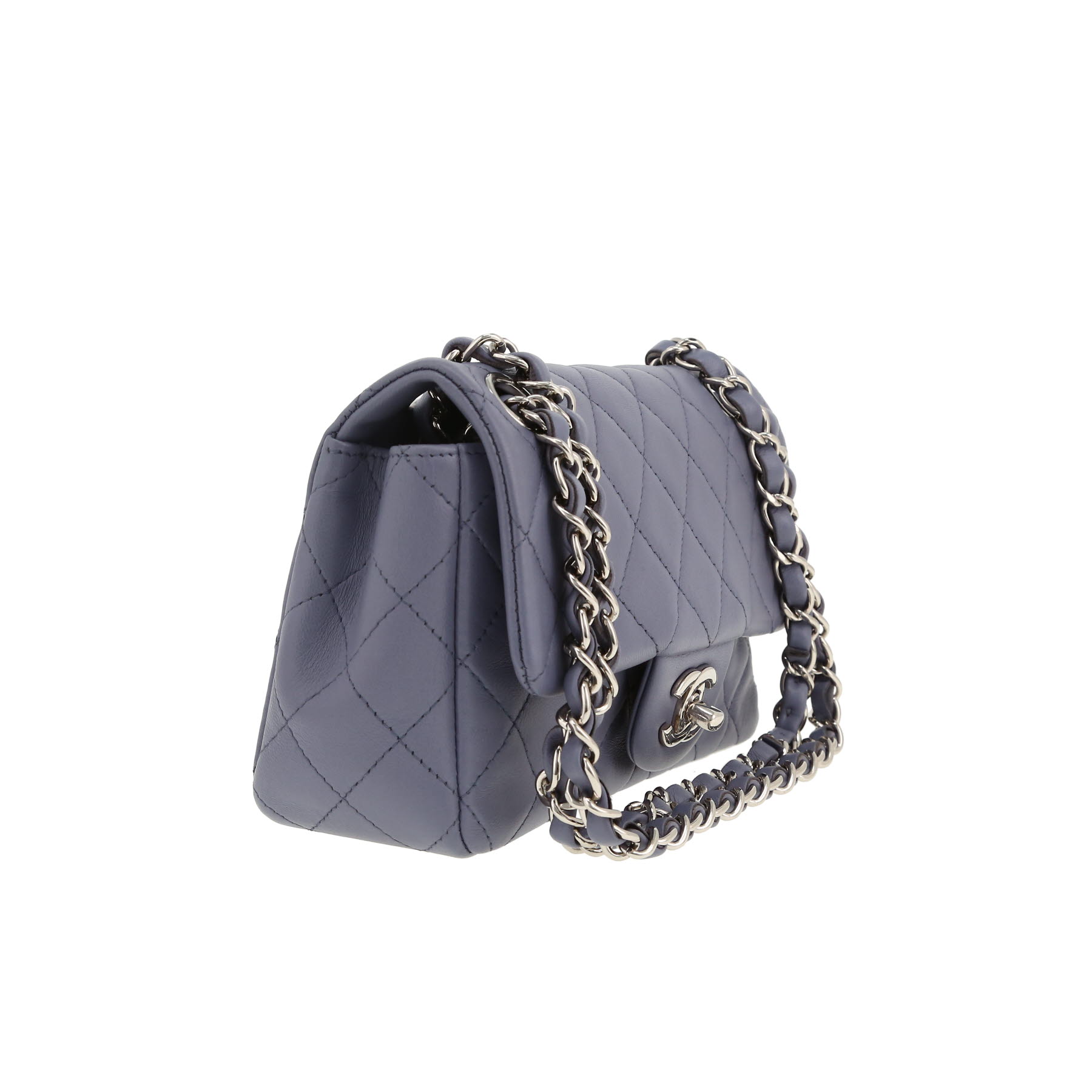 Chanel  Mini Timeless shoulder bag  in lavender blue quilted leather
