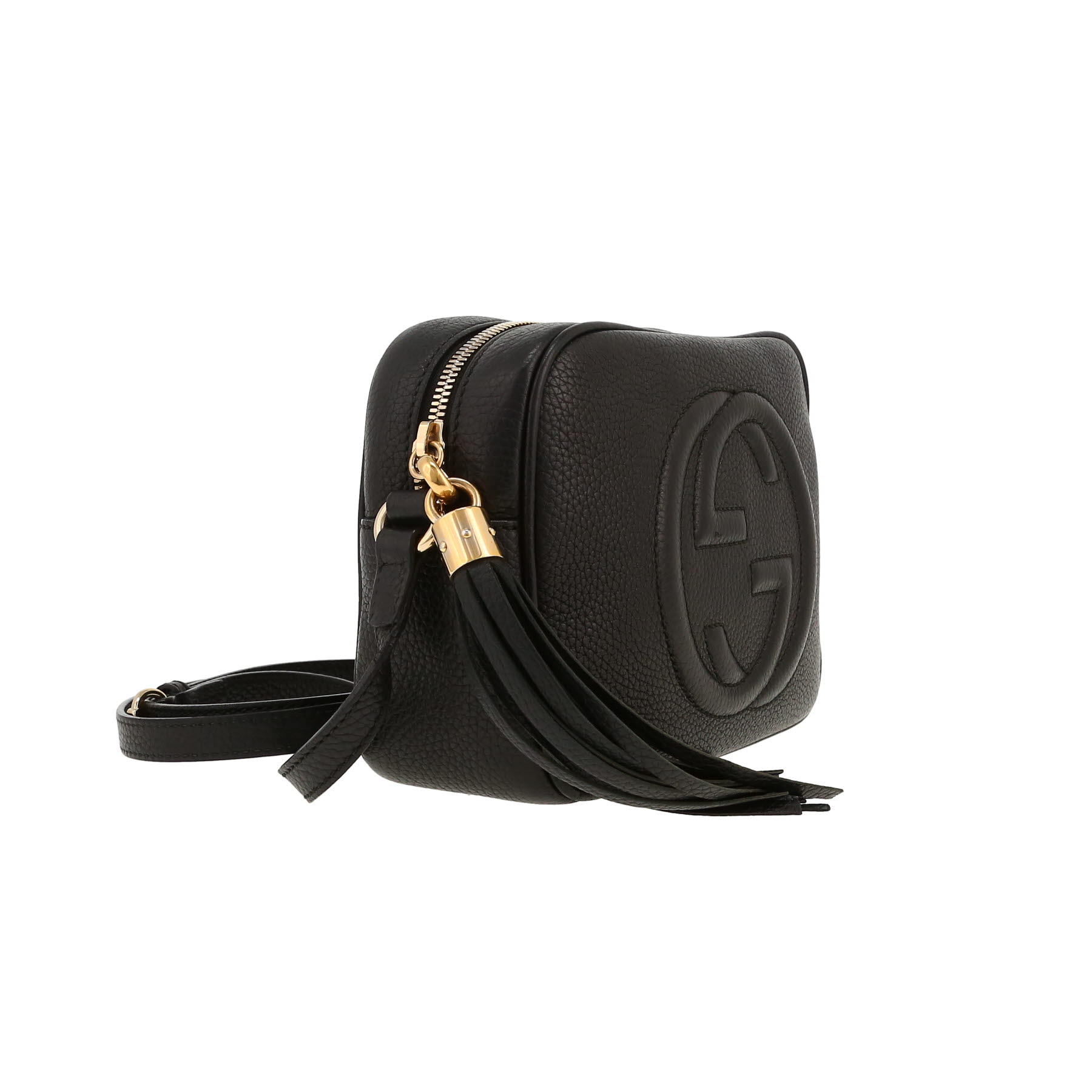 Borsa a tracolla Gucci  Soho Disco in pelle martellata nera