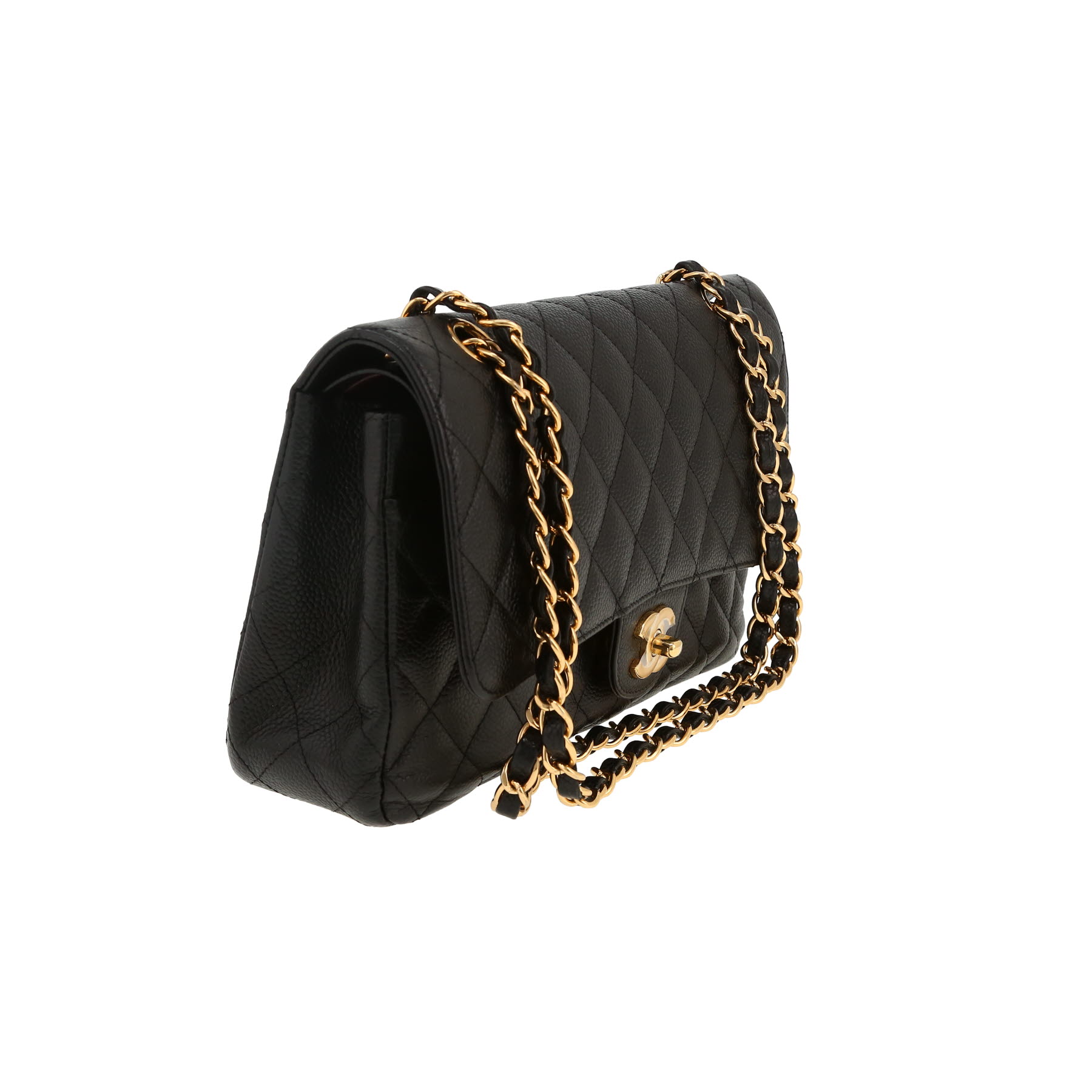Chanel  Timeless Classic handbag  in black quilted grained leather