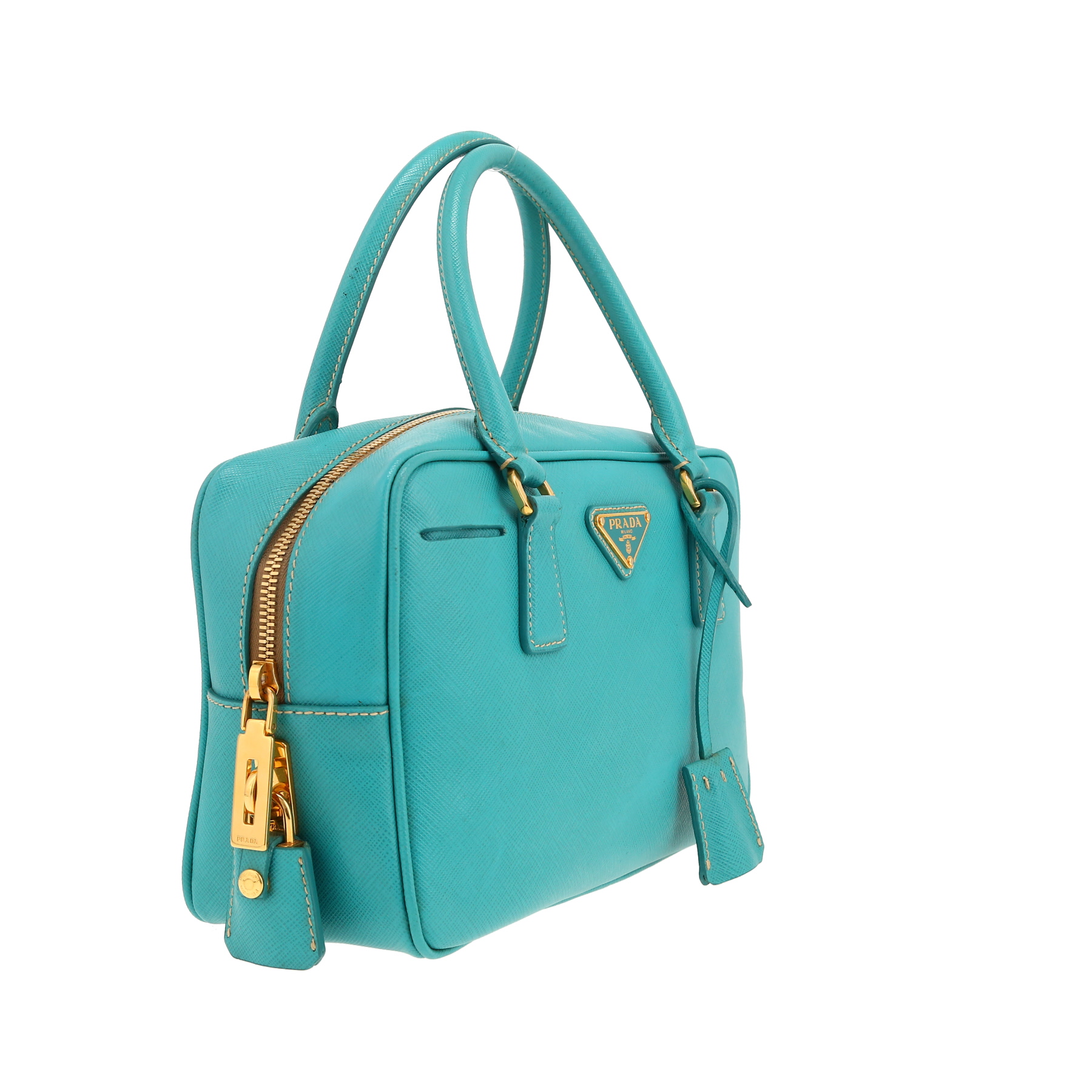 Prada   handbag  in blue leather
