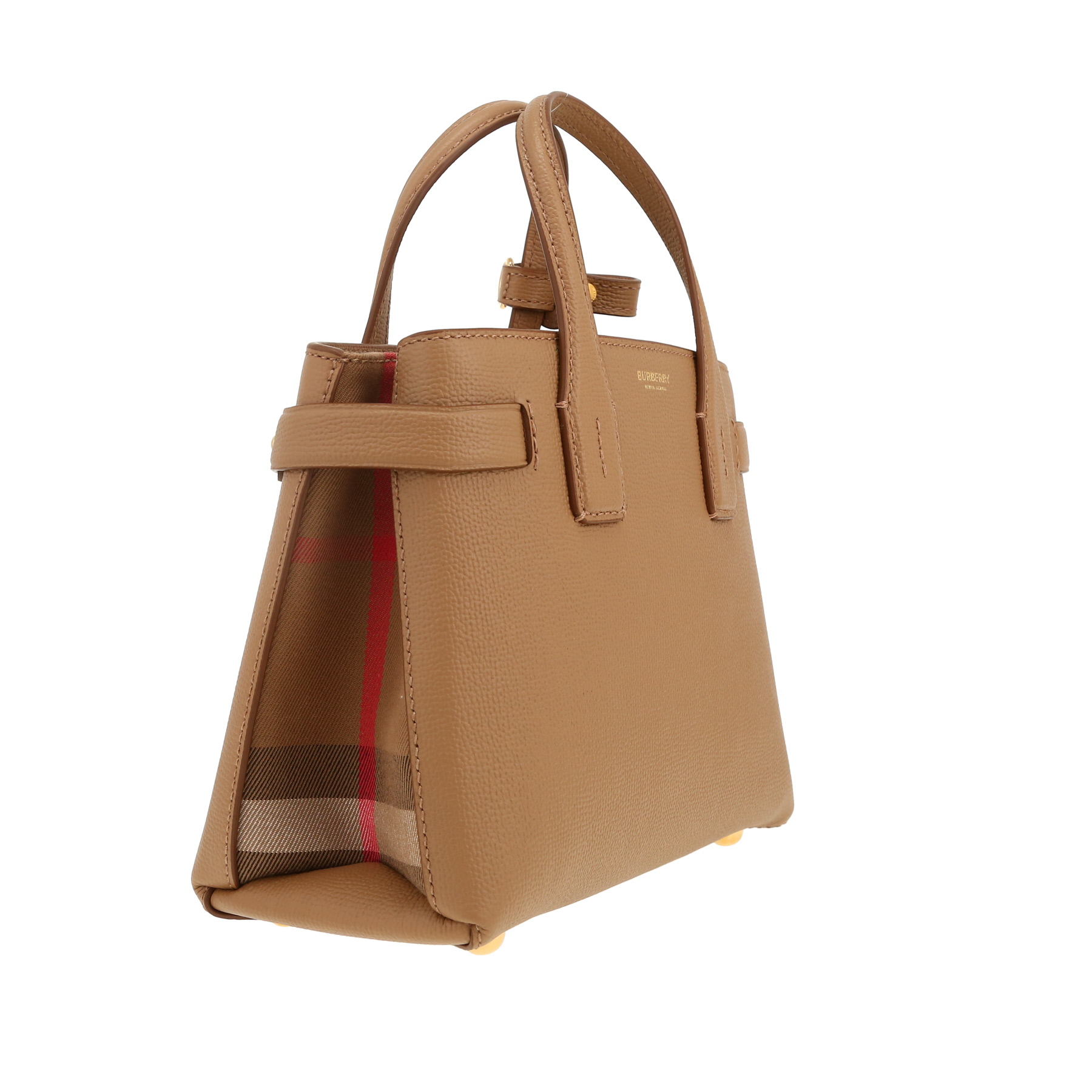 Burberry   handbag  in brown leather  and printed patern canvas