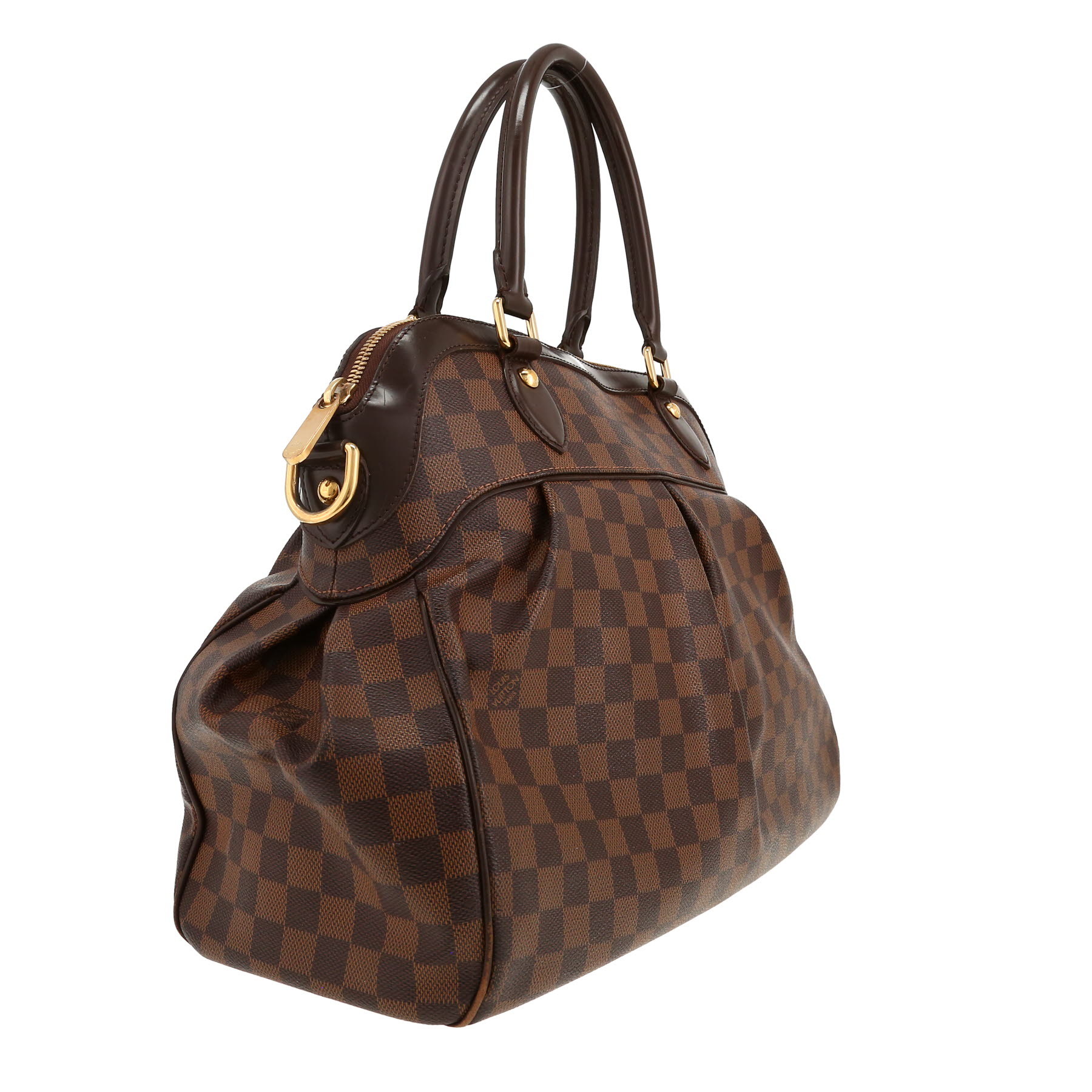 Louis Vuitton  Trevi handbag  in ebene damier canvas  and brown leather