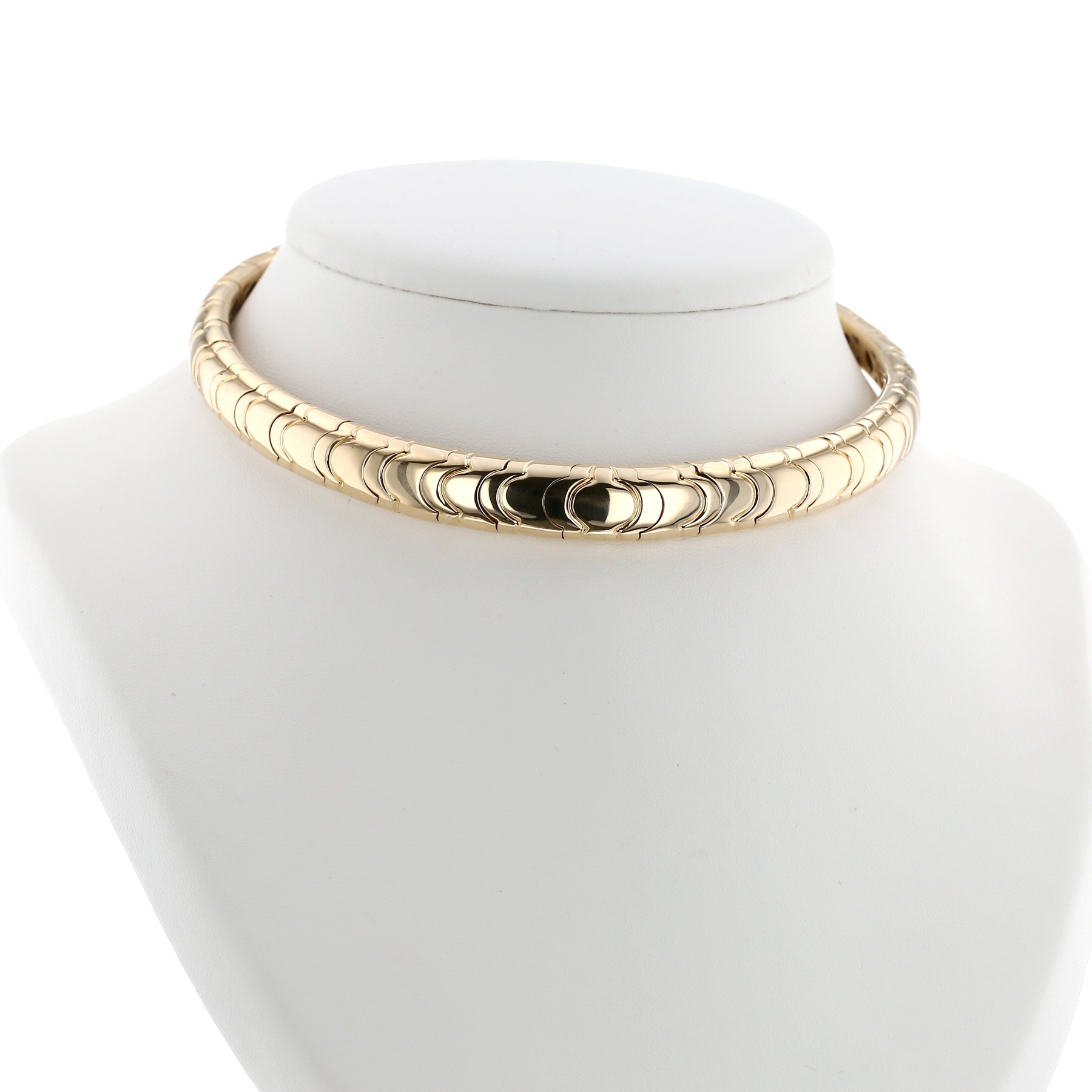 Collier ras de cou semi-souple Marina B  en or jaune et acier