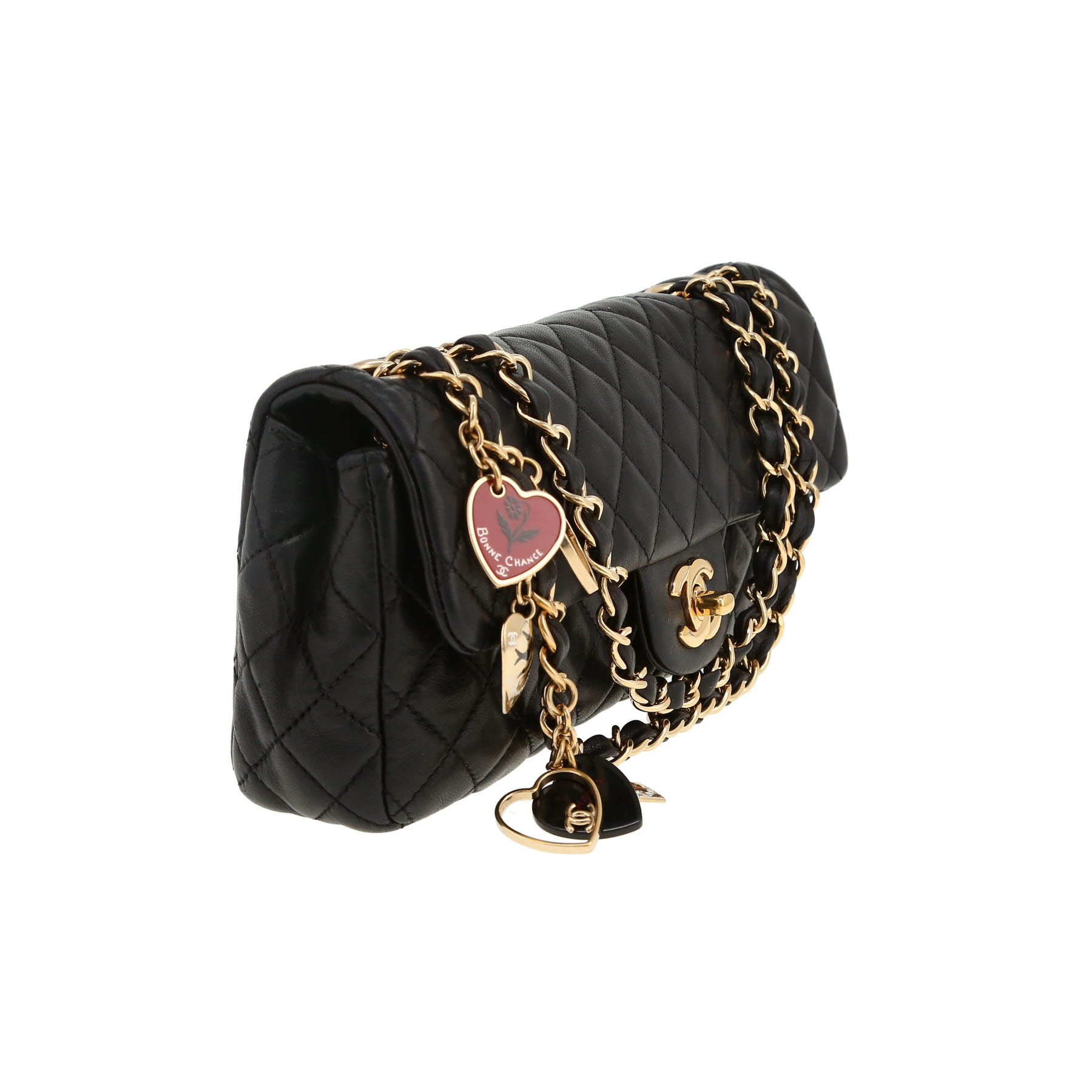 Sac à main Chanel   en cuir matelassé noir