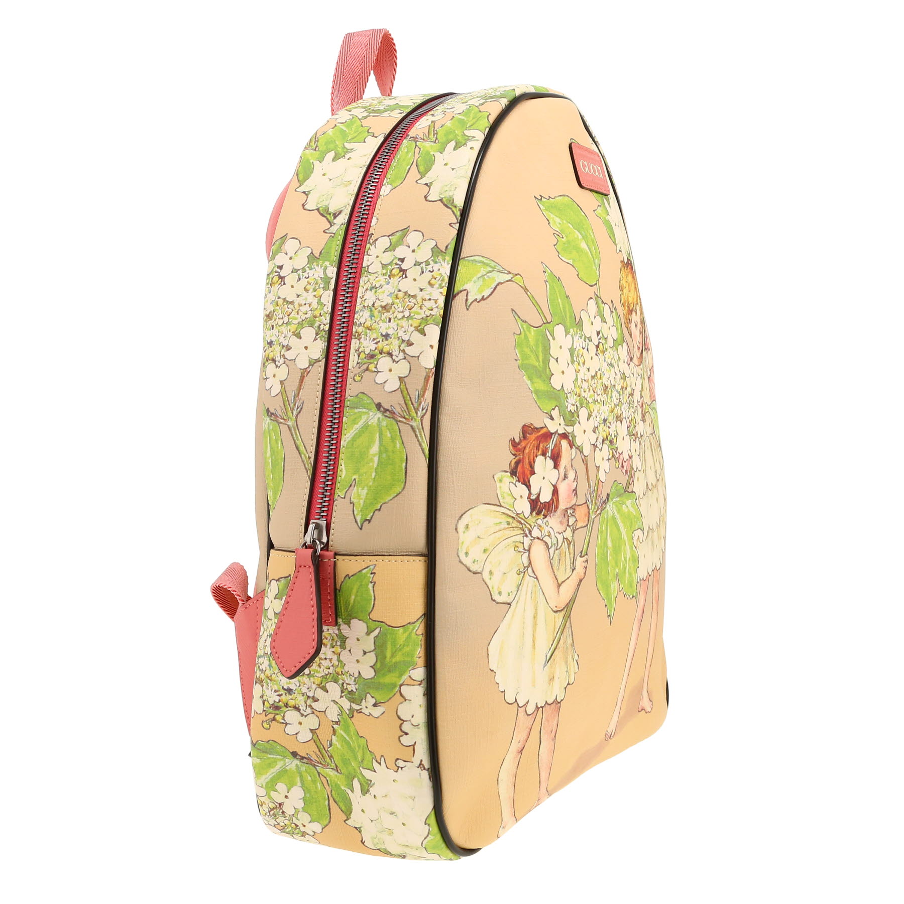 Gucci   backpack  in beige and pink canvas