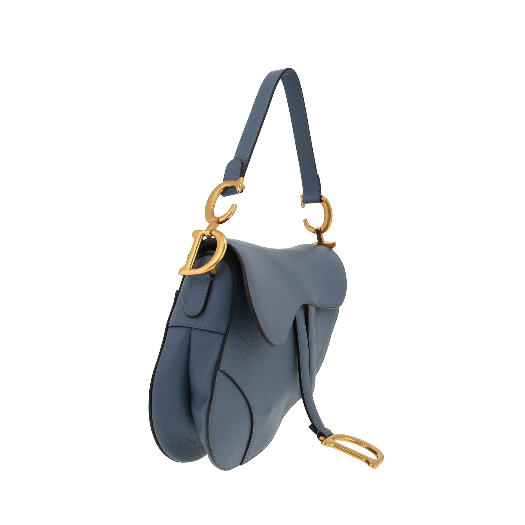 Dior  Saddle handbag  in blue grained leather