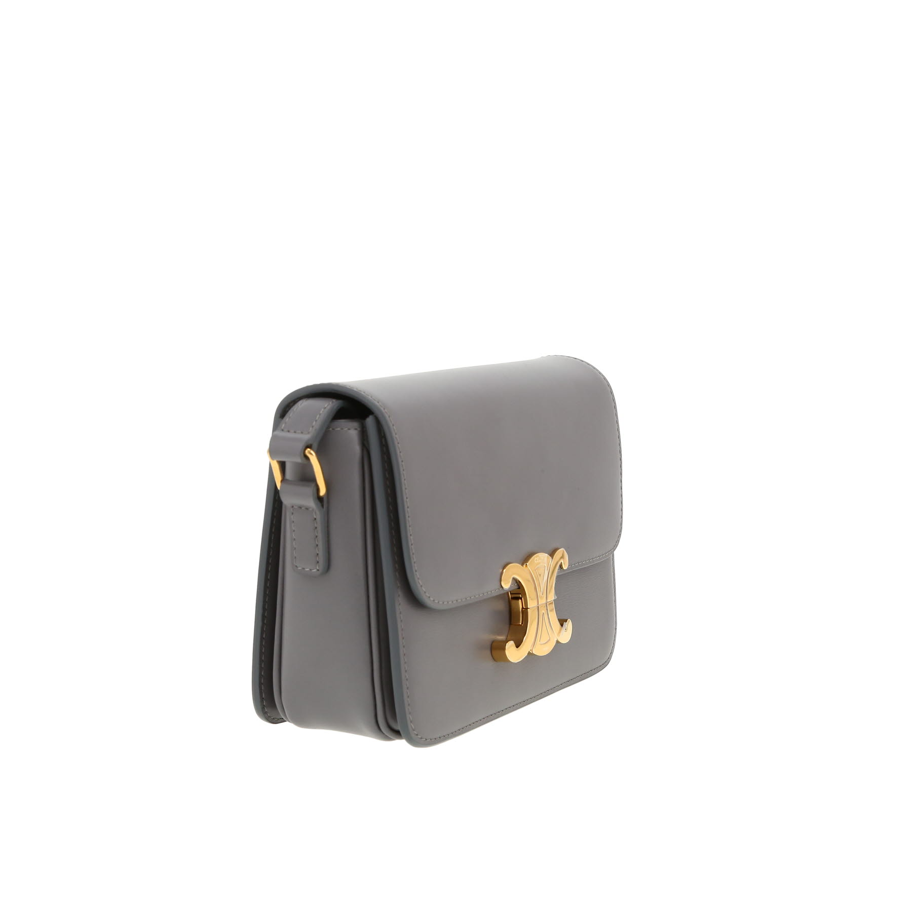 Celine  Triomphe Teen shoulder bag  in grey leather