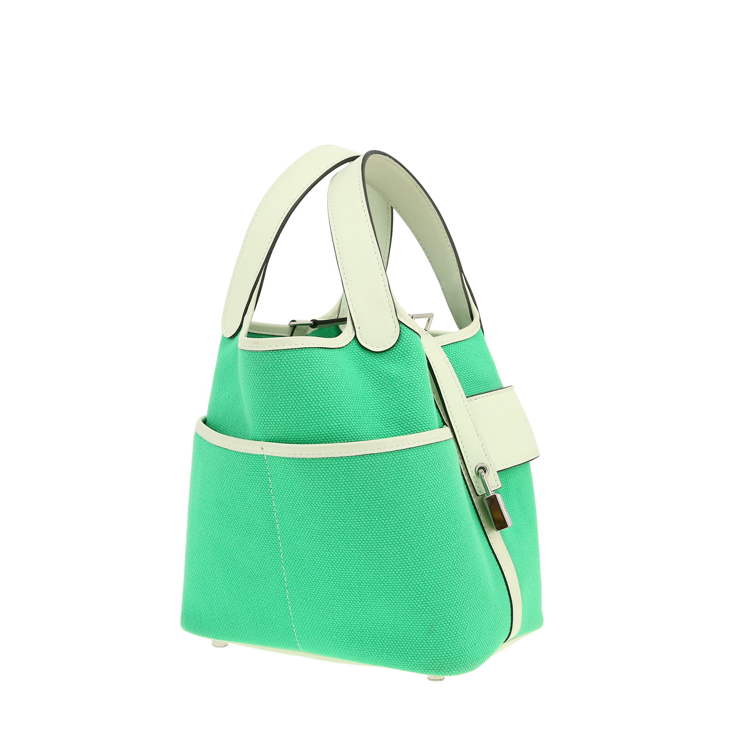 Hermès  Picotin Cargo handbag  in Vert Comics canvas  and Vert Fizz leather