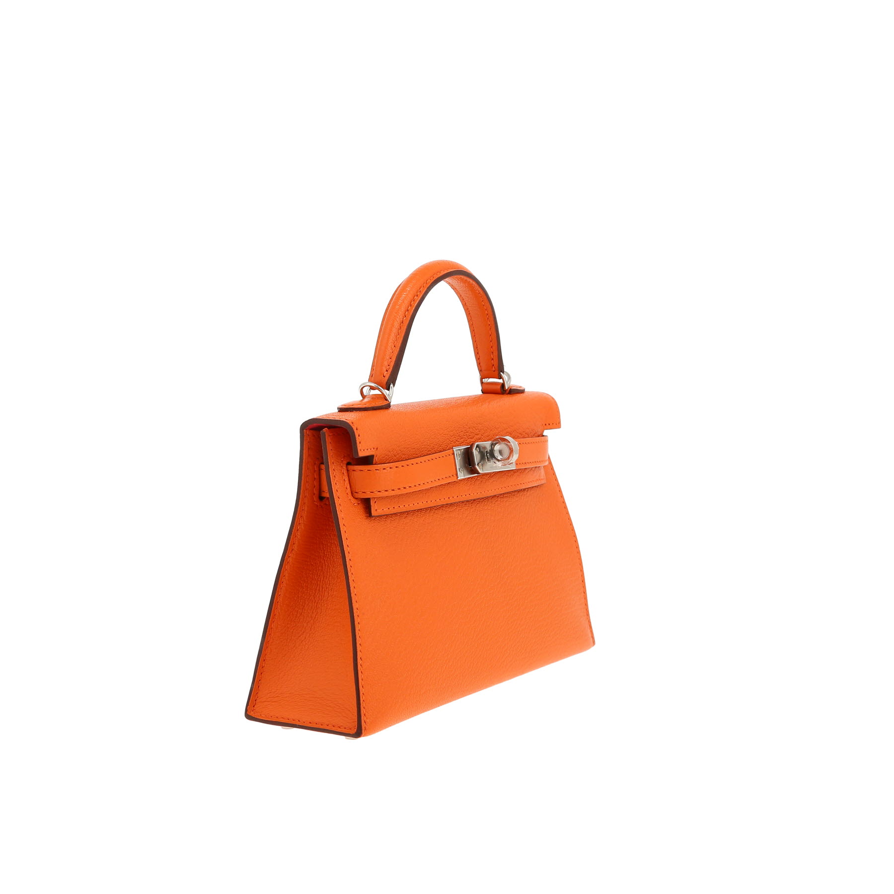 Hermès  Kelly 20 cm shoulder bag  in orange Mysore leather