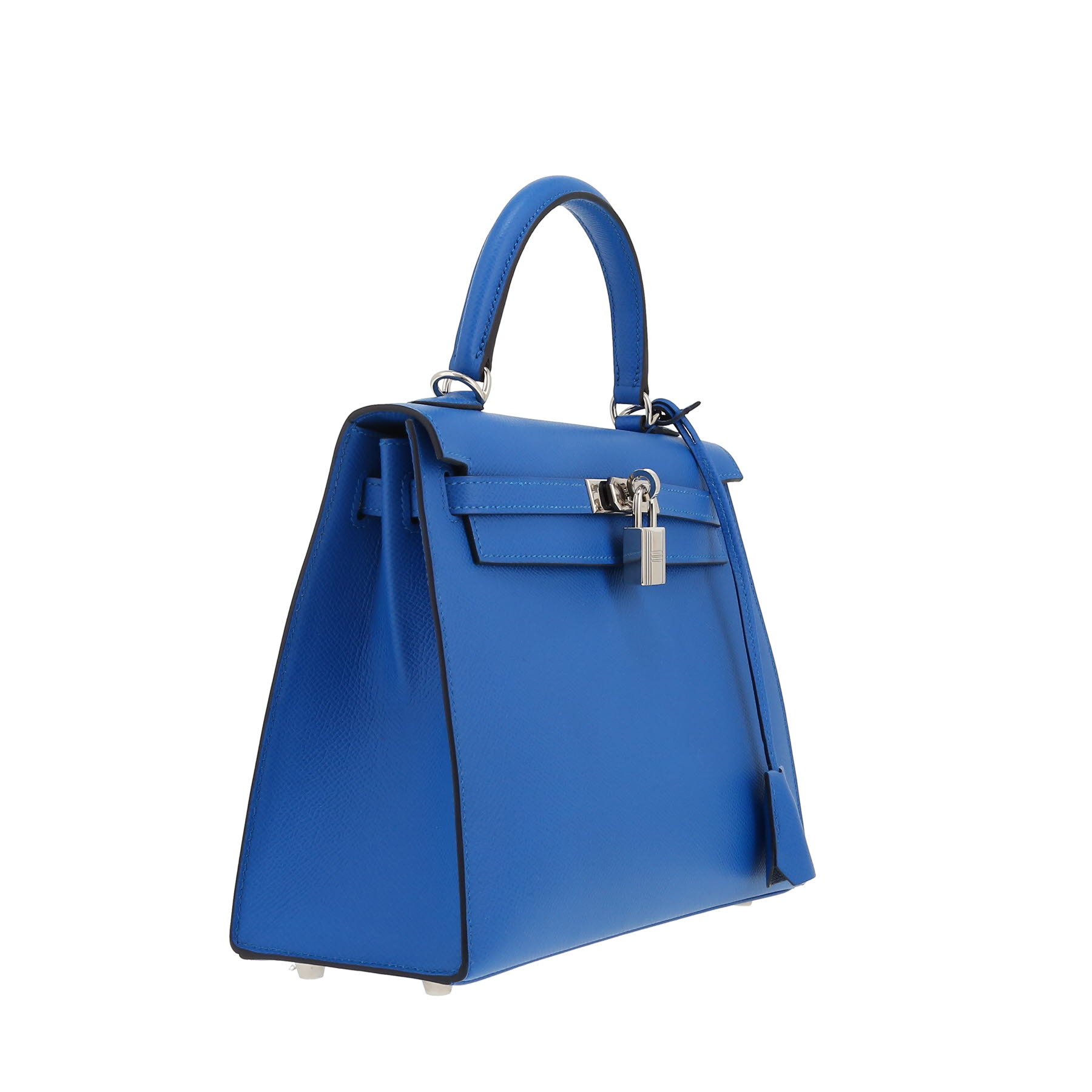 Borsa Hermès  Kelly 25 cm in pelle Epsom blu