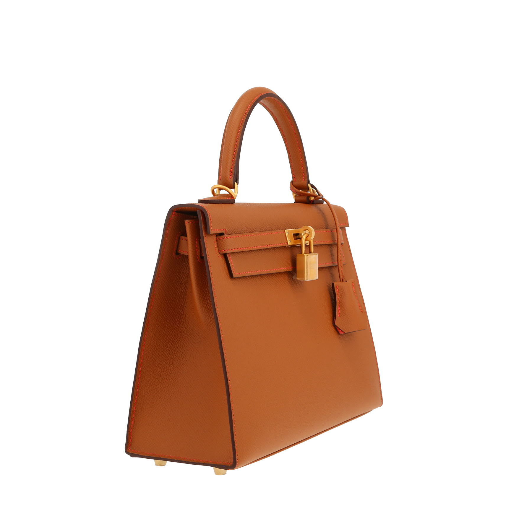Sac à main Hermès  Kelly 25 cm en cuir epsom gold