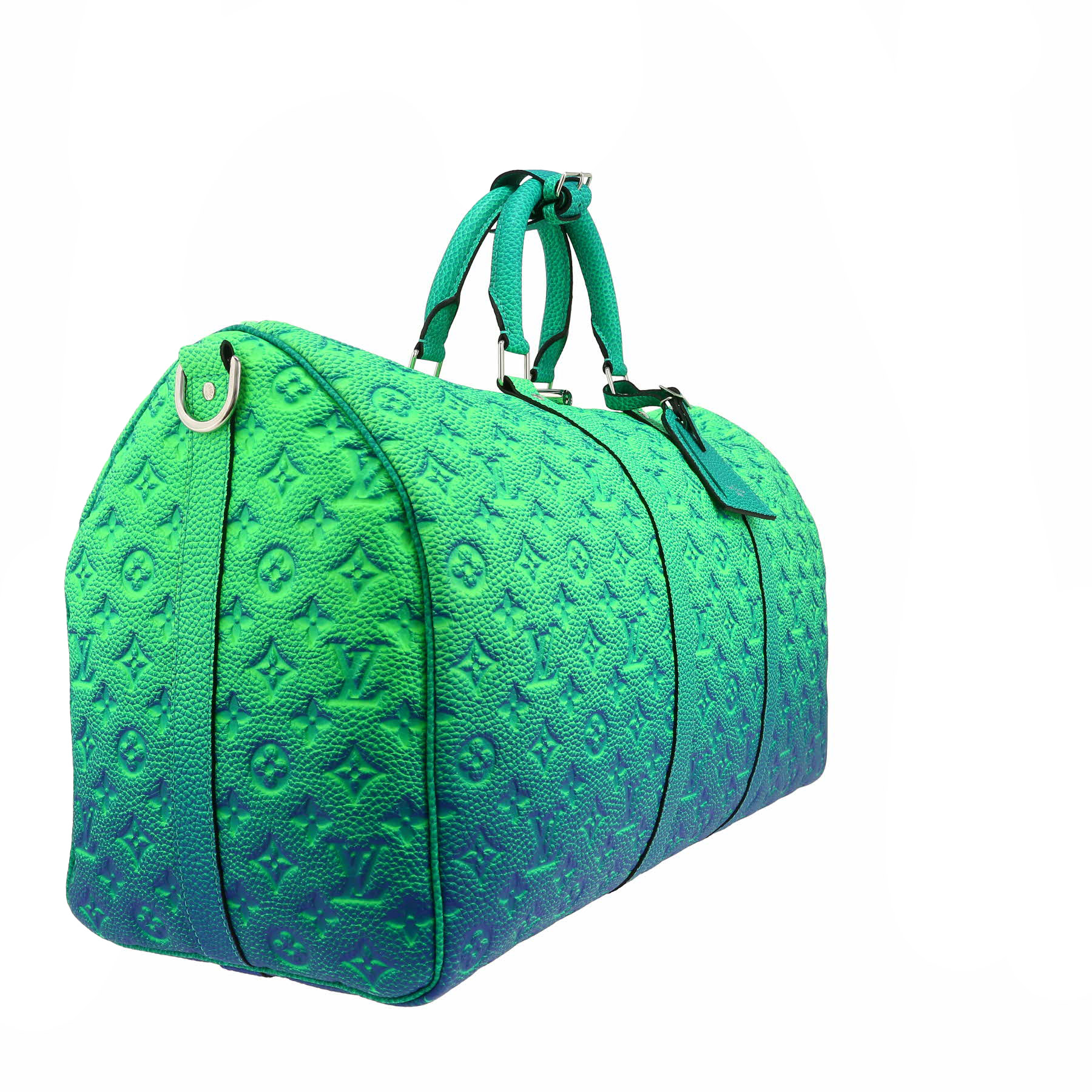 Louis Vuitton  Keepall Editions Limitées Spray weekend bag  in green and blue empreinte monogram leather