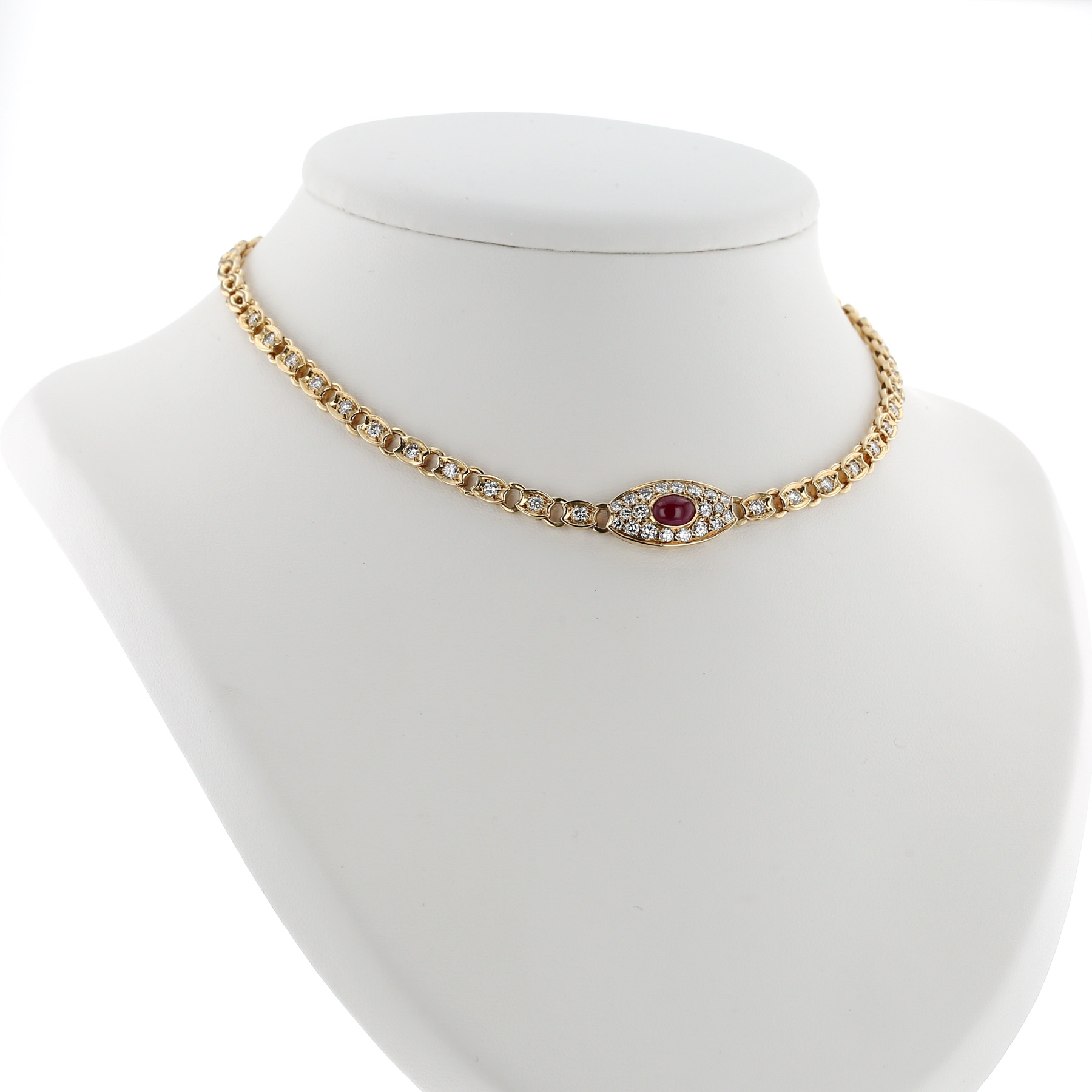 Van Cleef & Arpels  necklace in yellow gold, diamonds and ruby