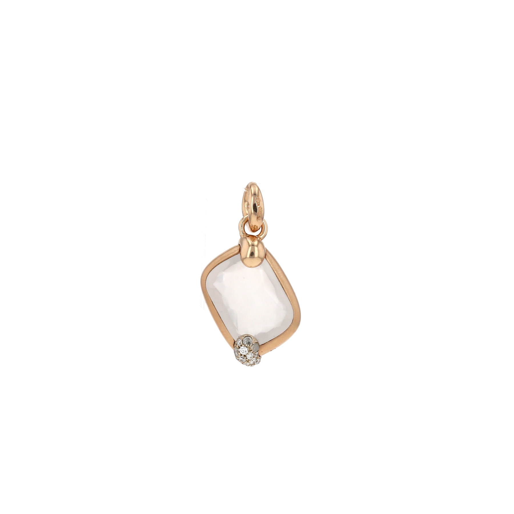 Pendentif Pomellato Ritratto petit modèle en or rose, quartz et diamants