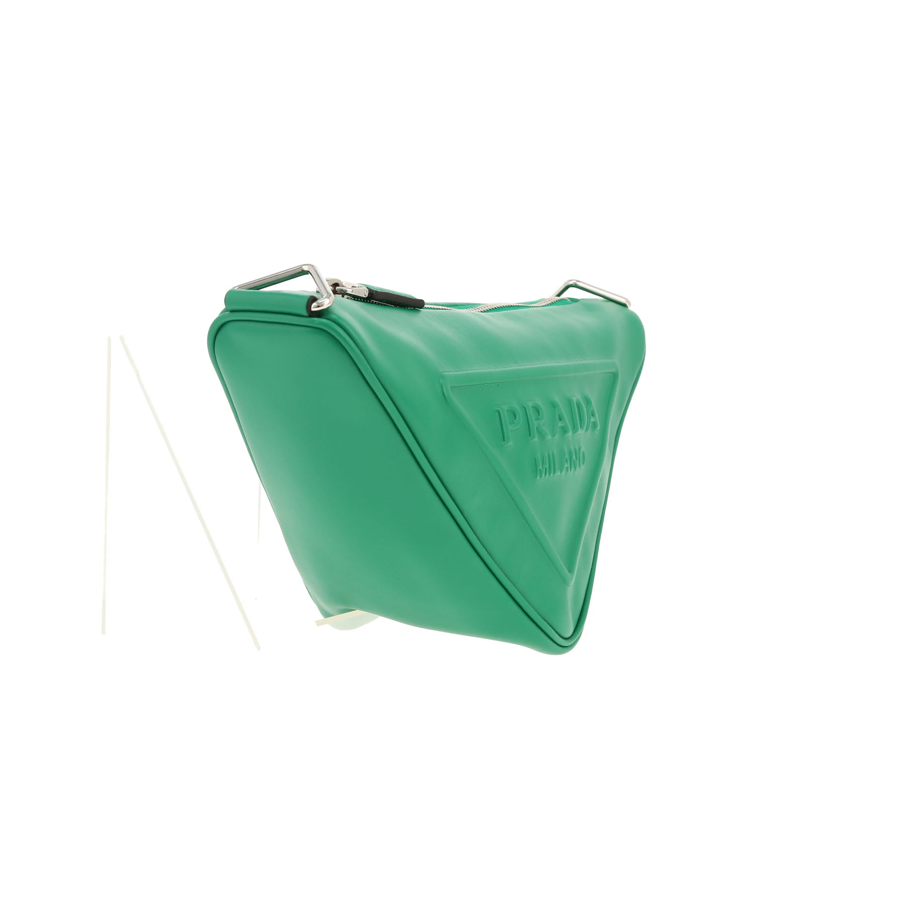 Sac bandoulière Prada  Triangle en cuir vert