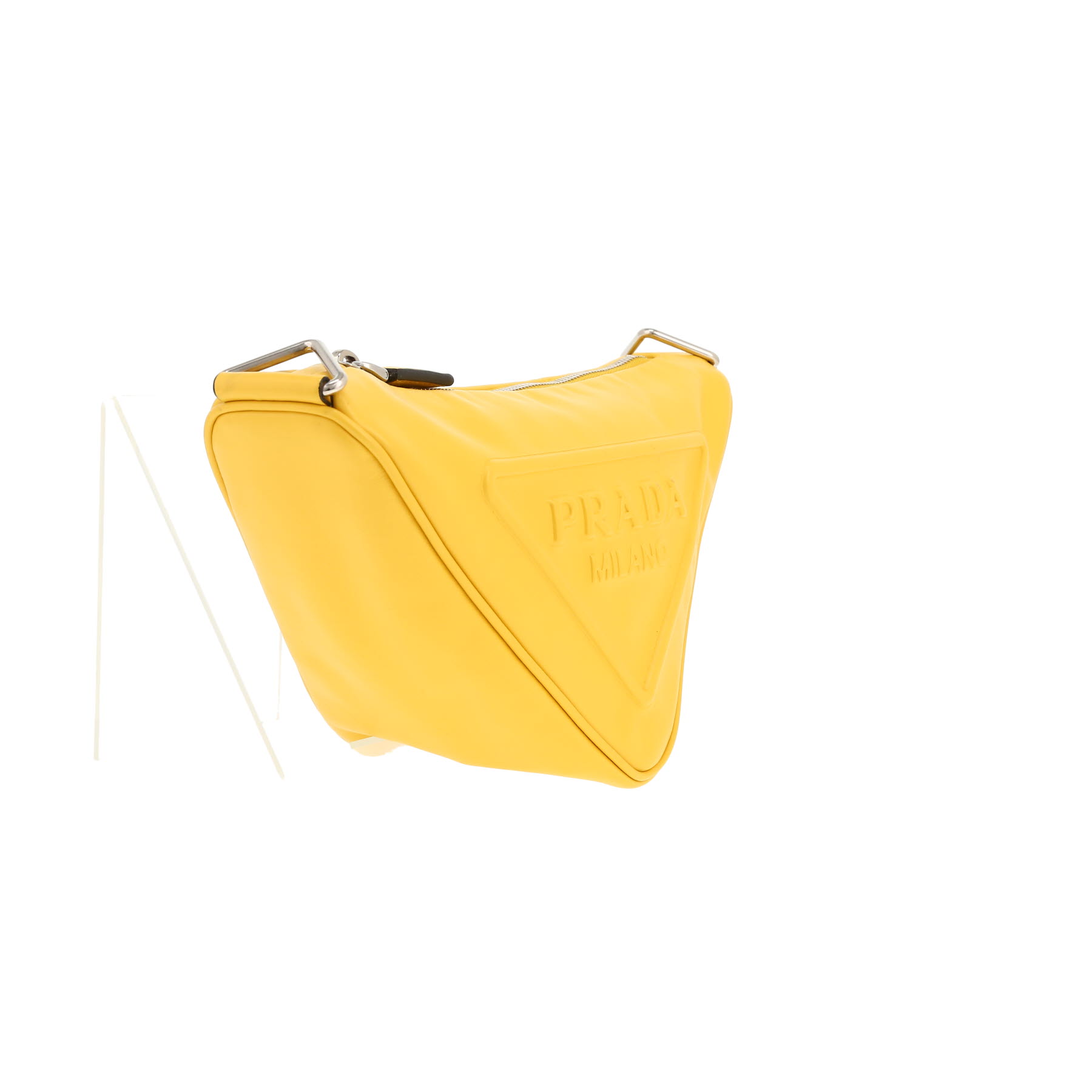 Sac bandoulière Prada  Triangle en cuir jaune