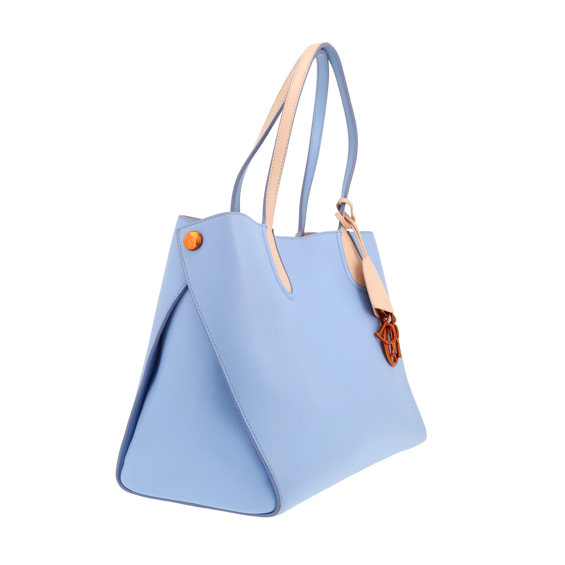 Sac cabas Dior  Dioraddict en cuir bleu-ciel et rose-poudre