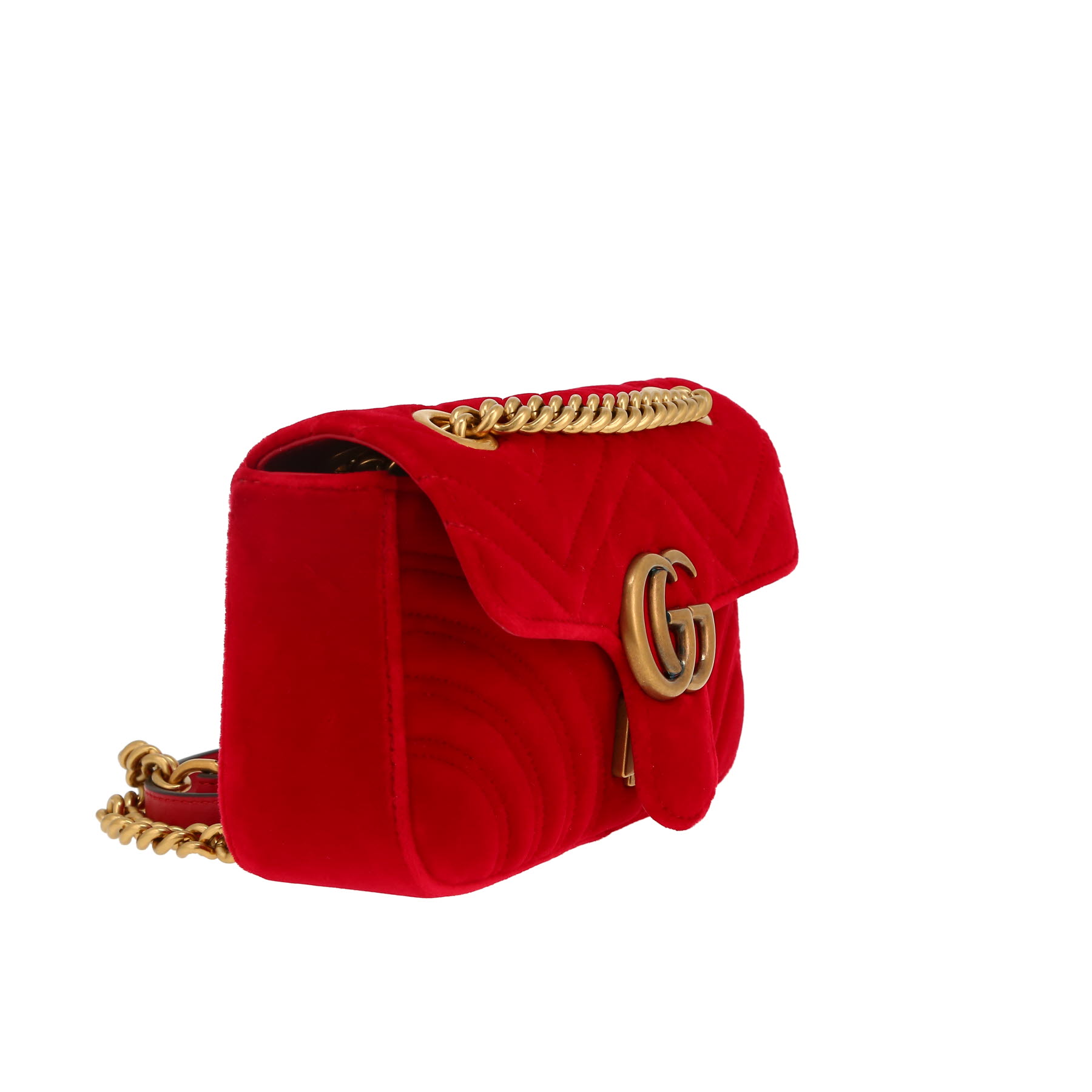 Sac bandoulière Gucci  GG Marmont en velours rouge