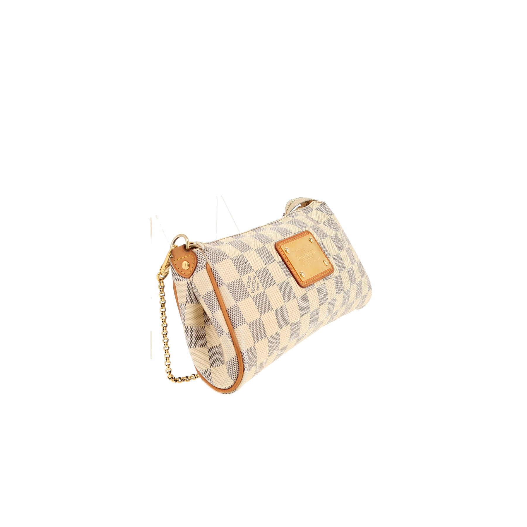 Borsa a tracolla Louis Vuitton  Eva in tela a scacchi azzurro e pelle naturale