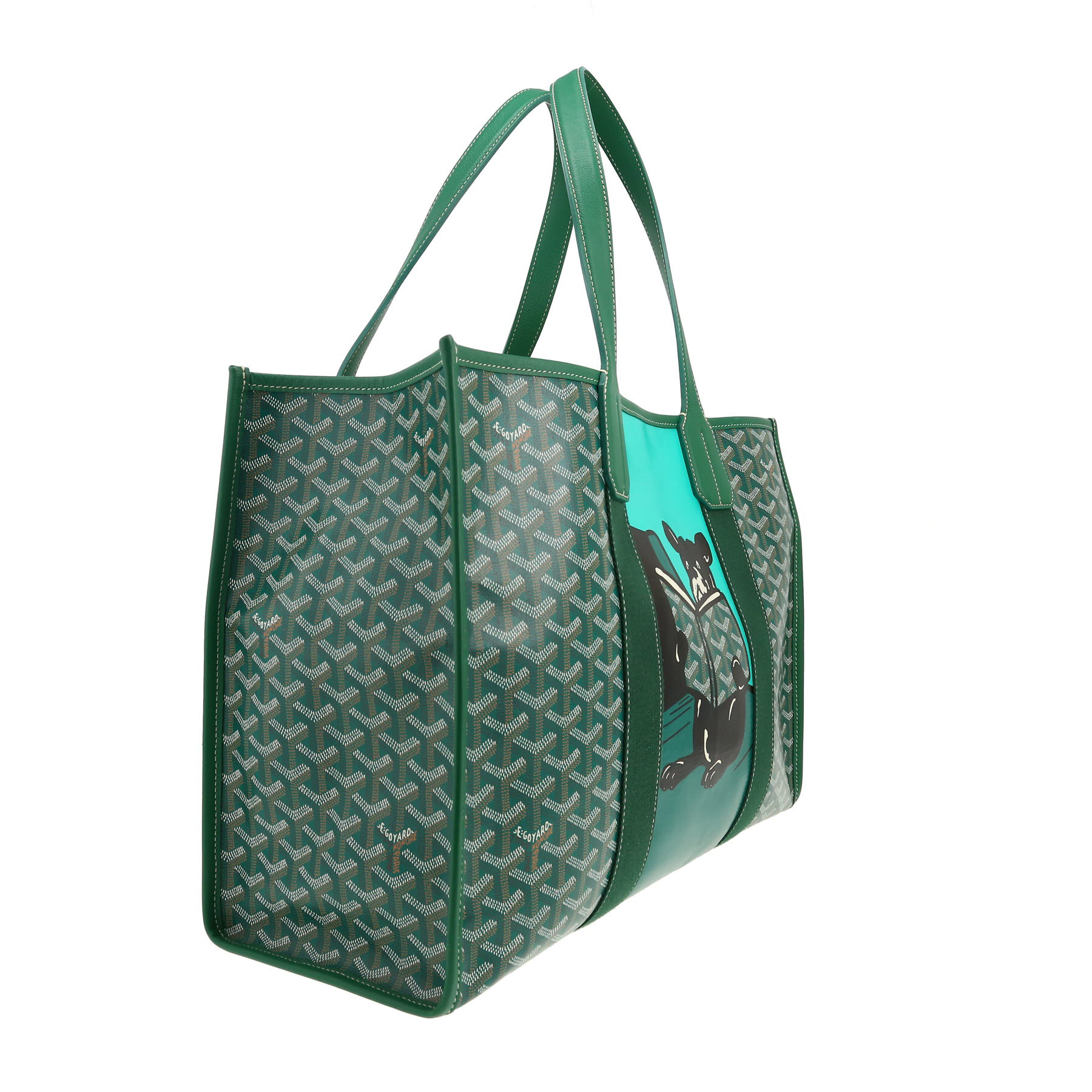 Shopping bag Goyard  Villette in tela Goyardine verde e pelle verde