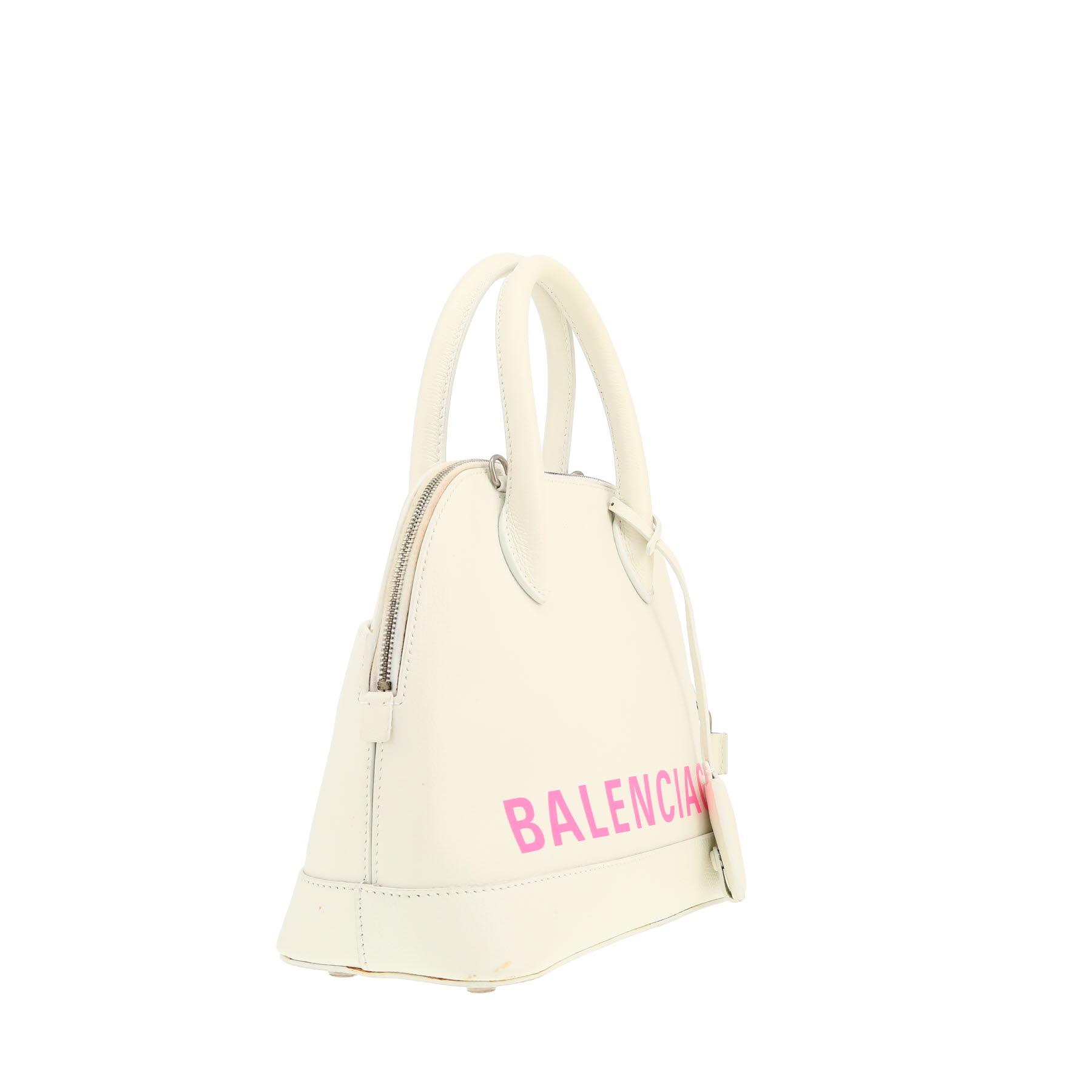 Sac bandoulière Balenciaga  Ville Top Handle en cuir blanc