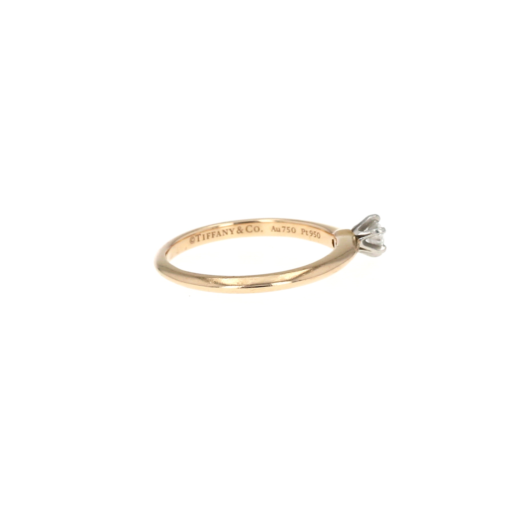 Sortija Tiffany & Co Setting de oro rosa, platino y diamante