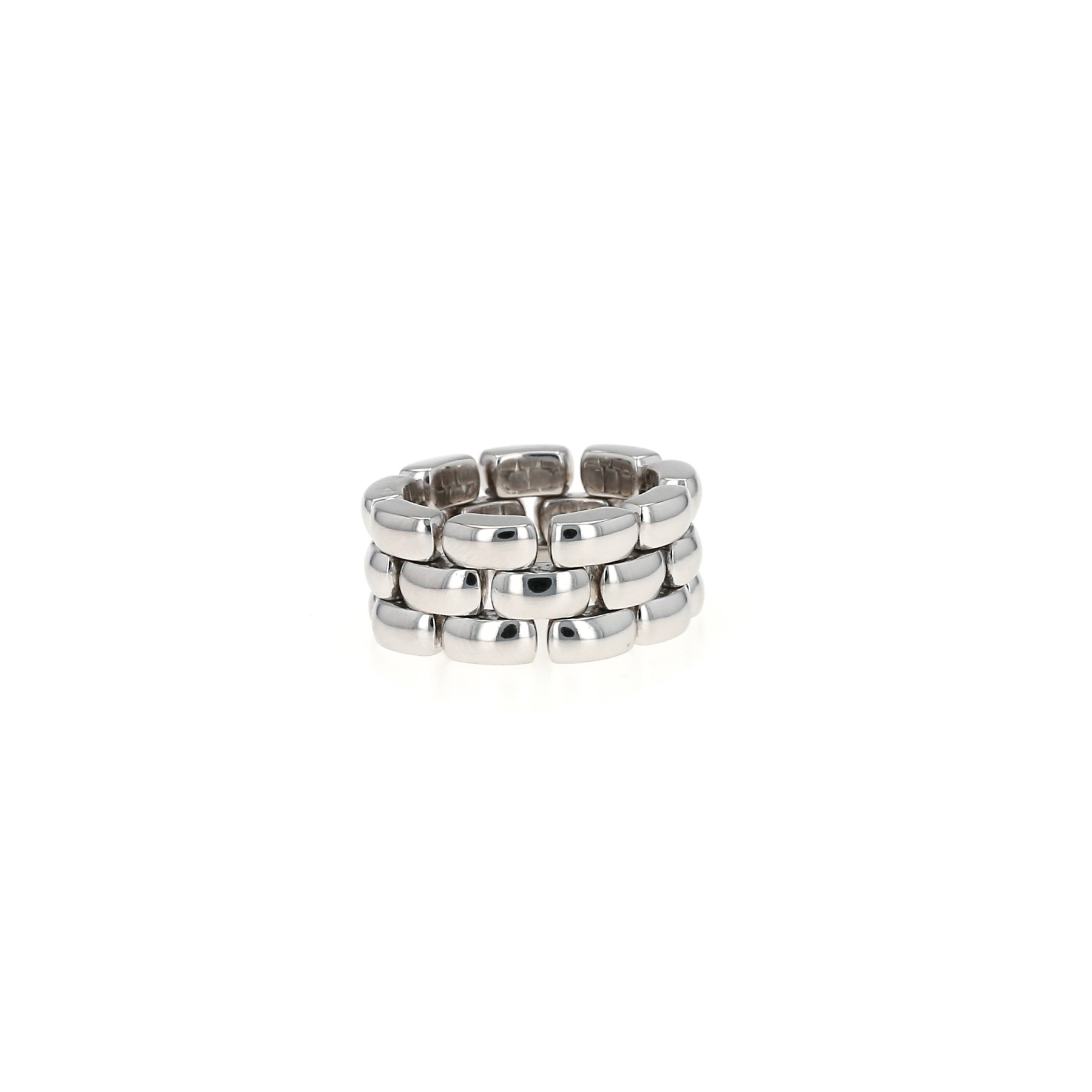 Bague Chaumet 'Khesis' En Or Blanc 18 Carats - Serti De Diamants (1.62 Ct) - Taille 55 - Modèle Articulé 'maille Panthère'