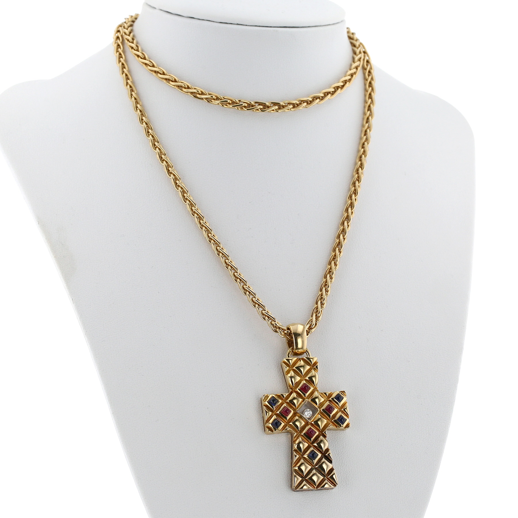 Chopard  pendant in yellow gold, diamond and sapphires