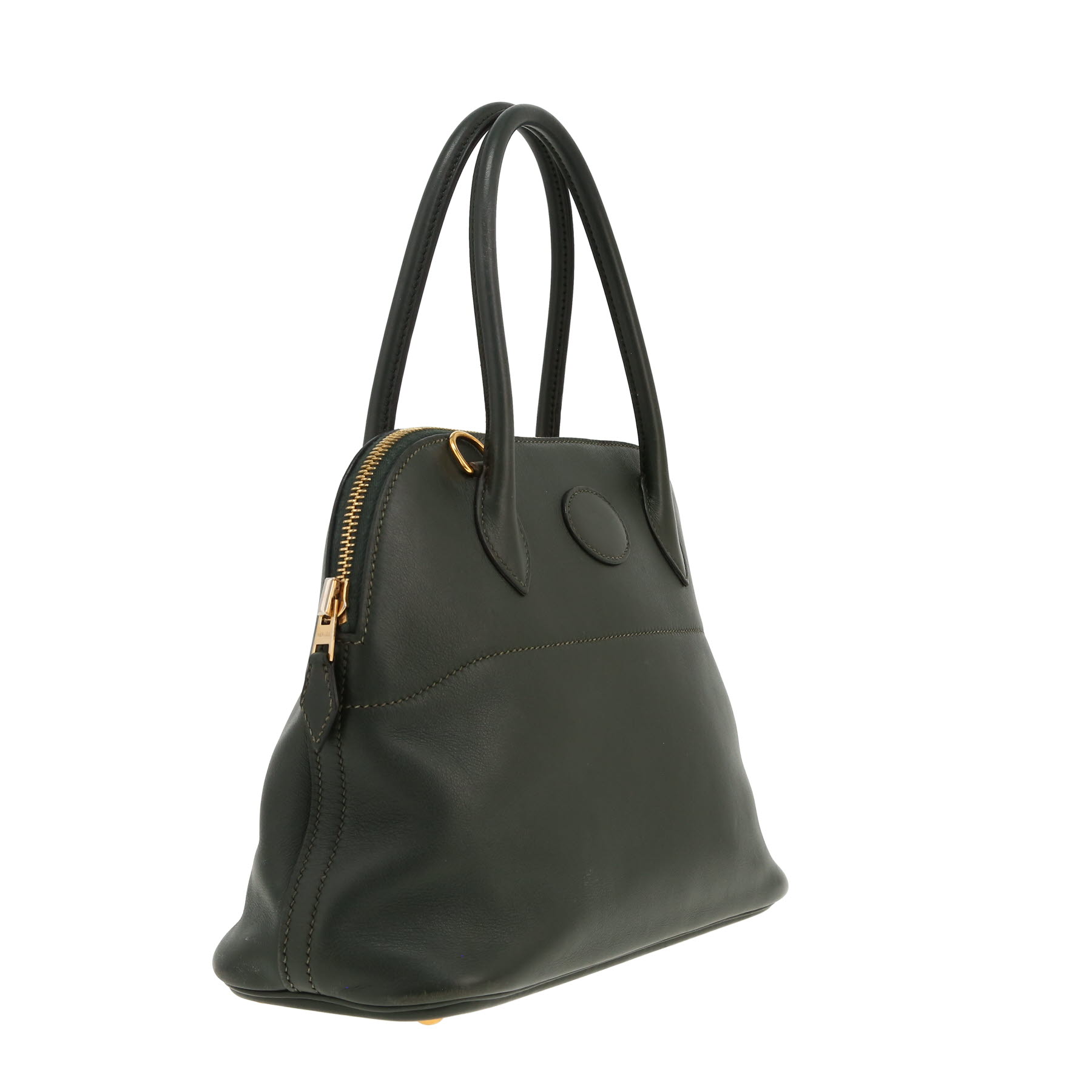 Bolso de mano Hermès  Bolide 27 cm en cuero swift verde oscuro
