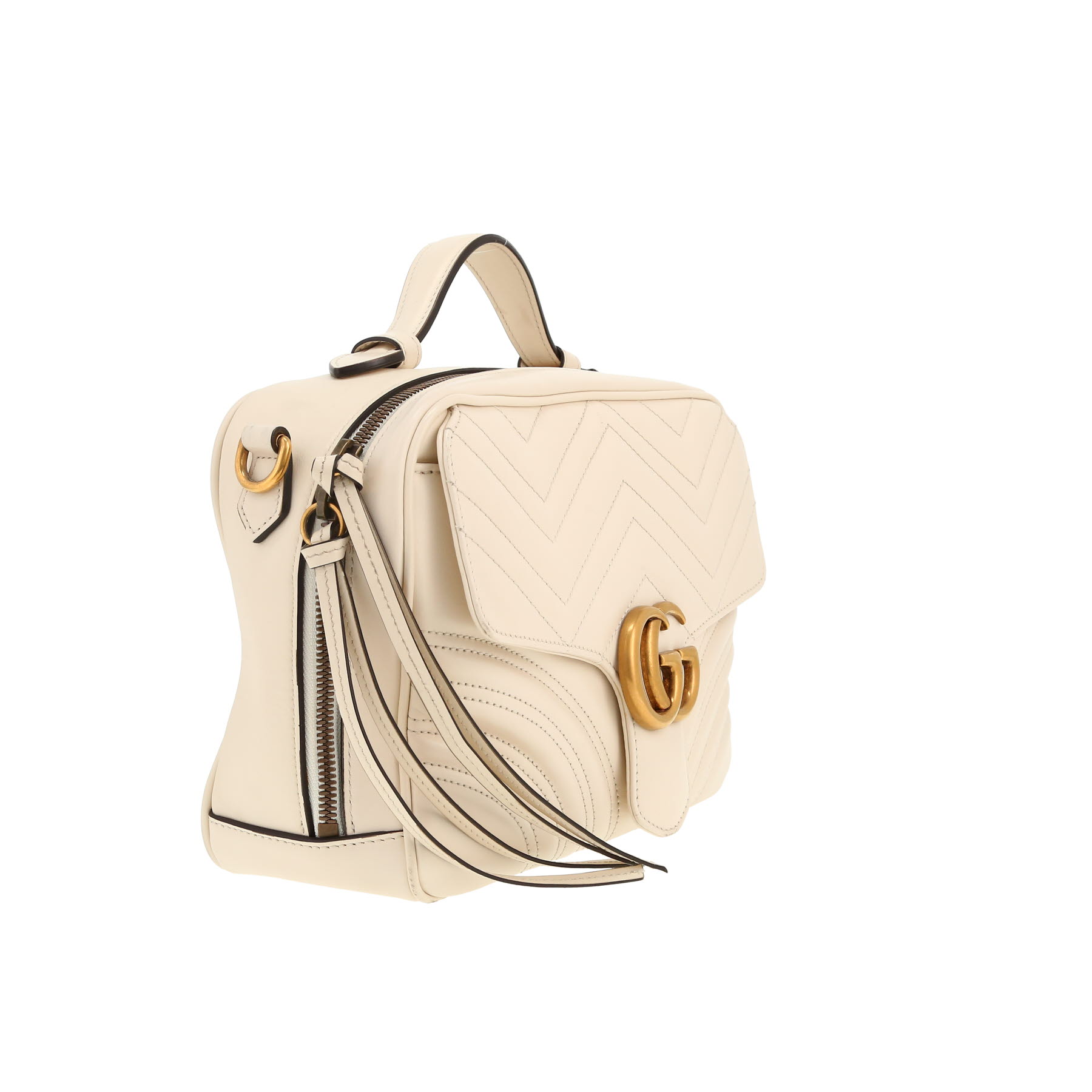 Gucci  GG Marmont shoulder bag  in white quilted leather