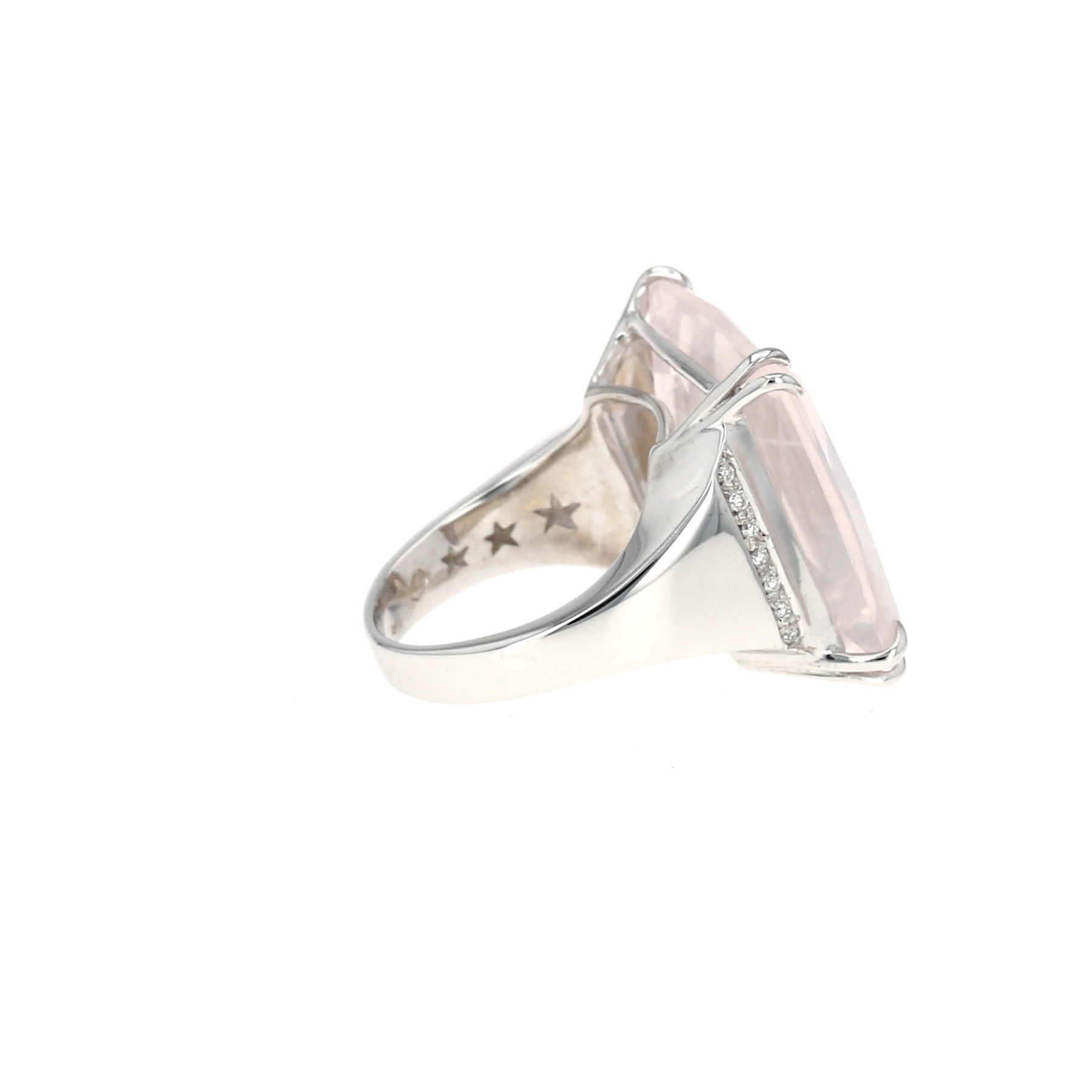 H. Stern Cobblestone ring in white gold, diamonds and quartz