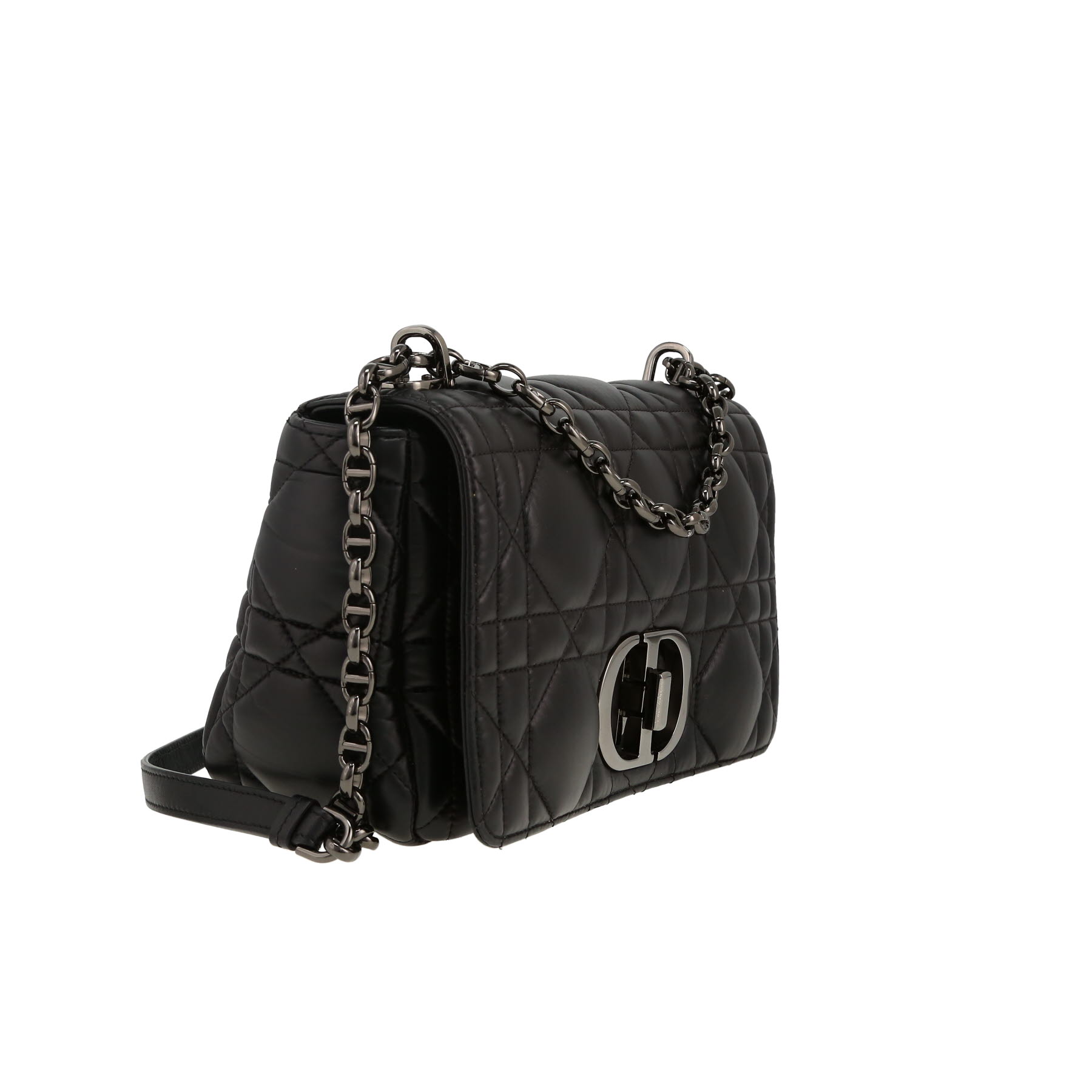 Borsa Dior  Caro in pelle cannage nera