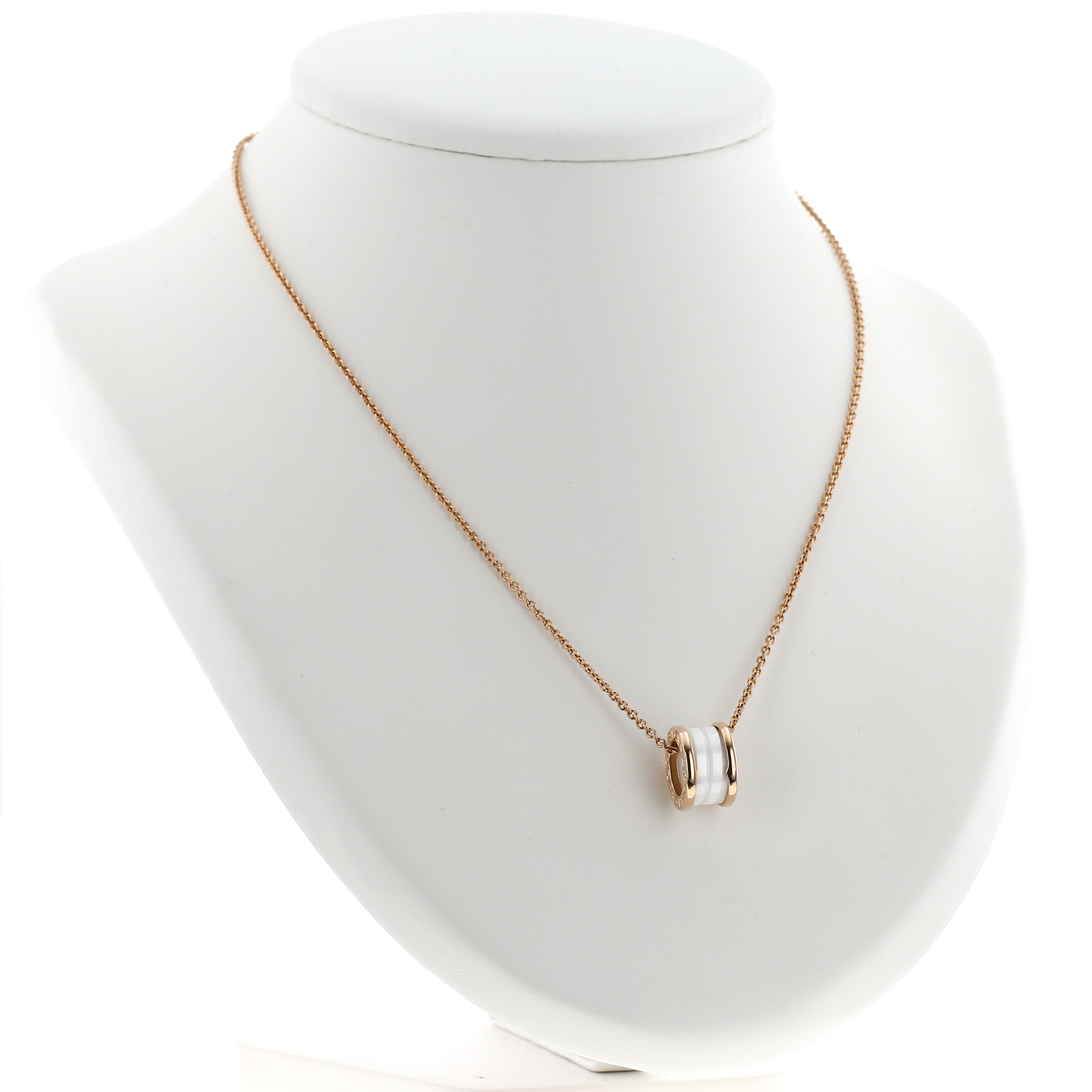 Colgante Bulgari B.Zero1 de oro rosa y cerámica blanco