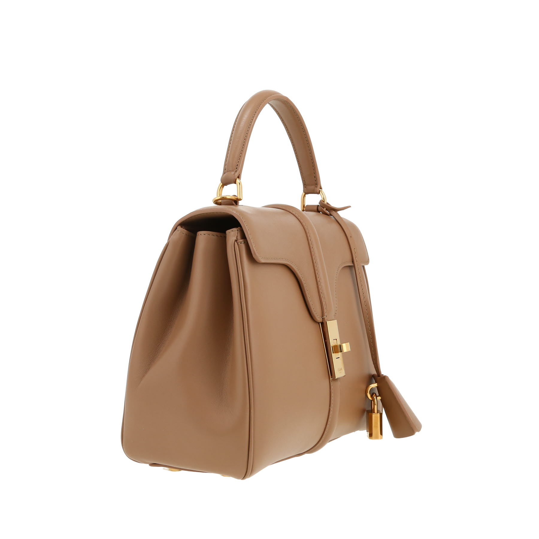 Celine  16 small model  shoulder bag  in beige leather