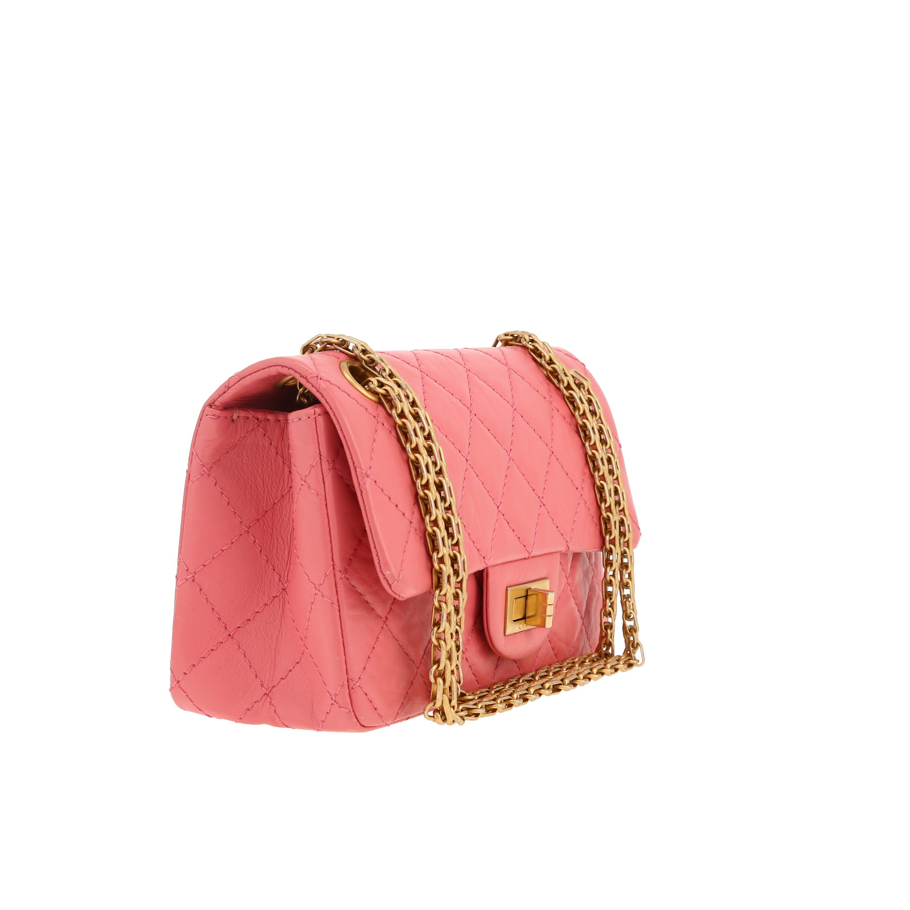 Chanel  Chanel 2.55 mini  shoulder bag  in pink quilted leather