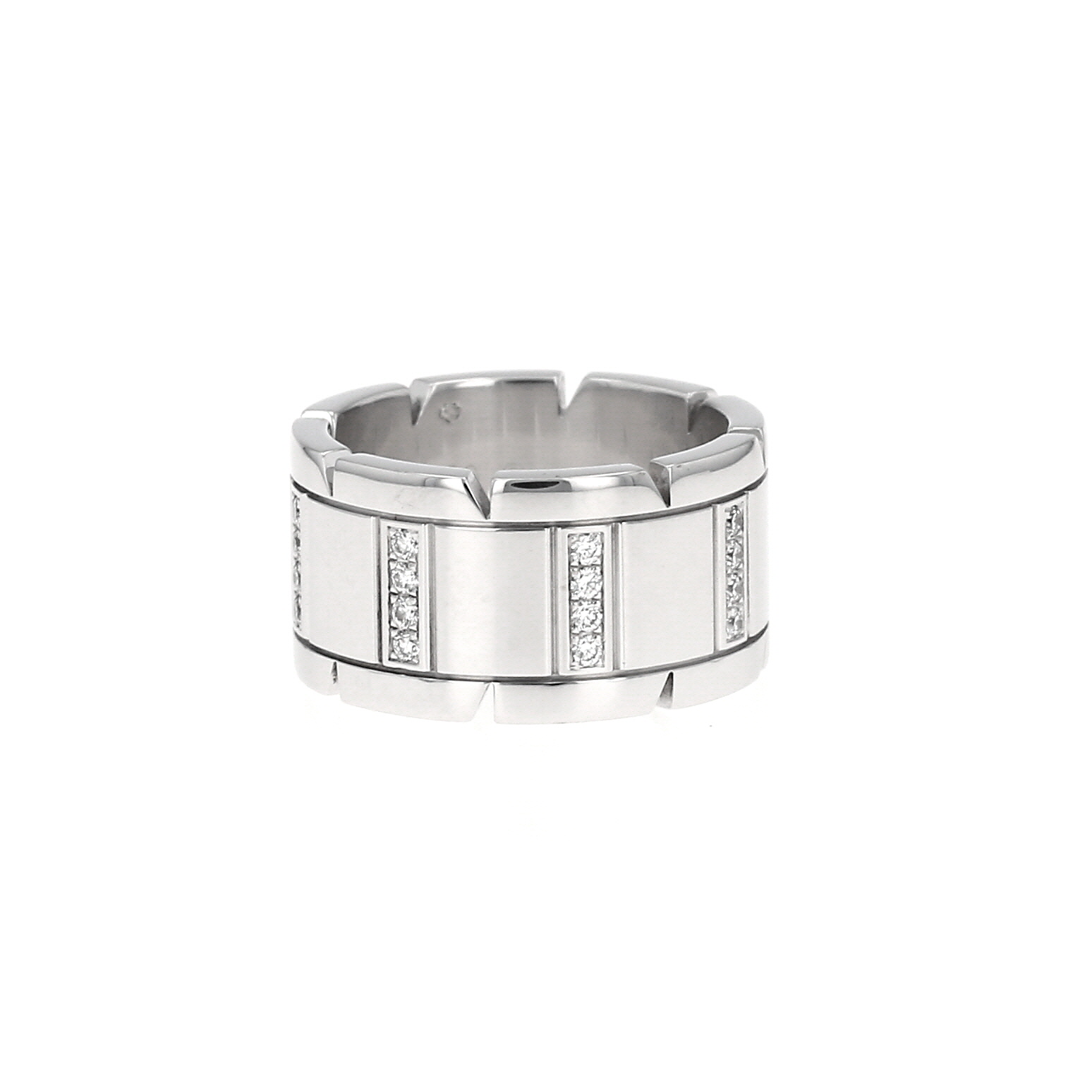 Bague Cartier Tank grand modèle en or blanc et diamants