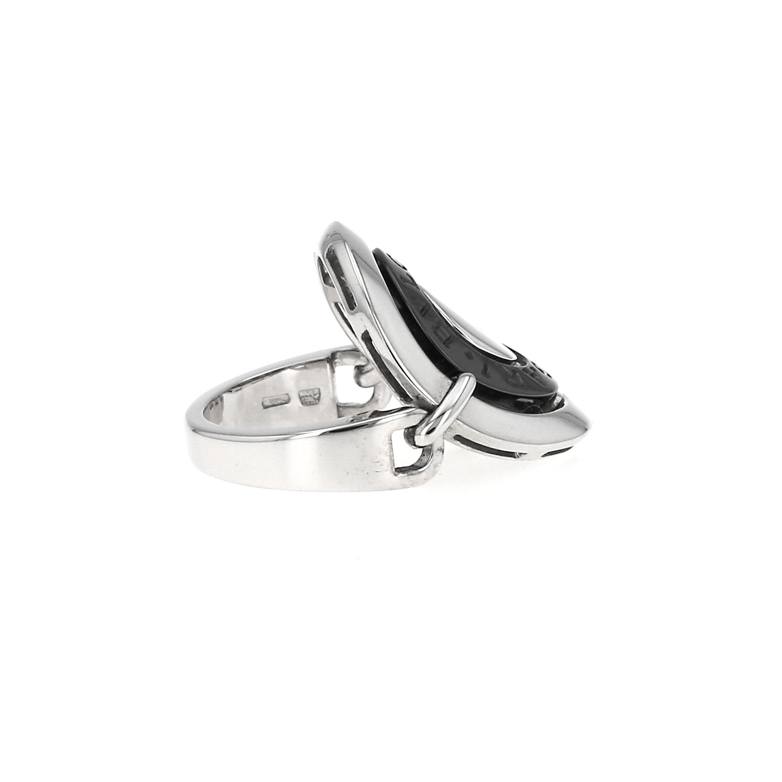 Half-articulated Bulgari Astrale ring in white gold and ceramic
