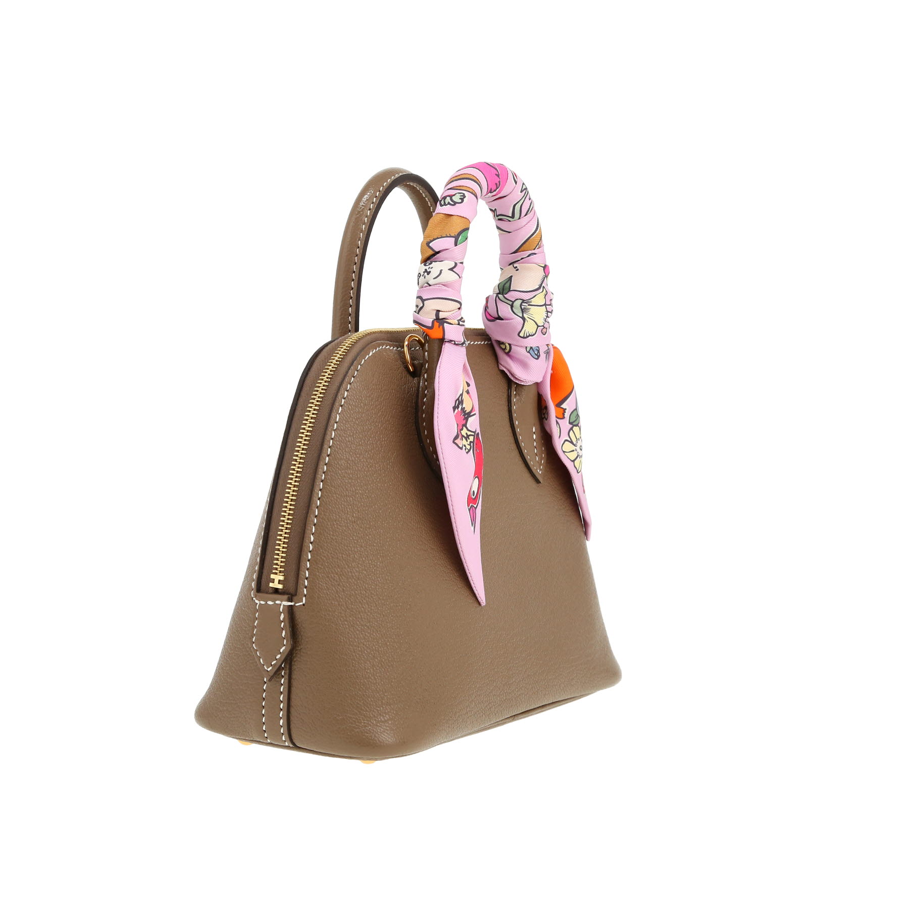 Sac à main Hermès  Bolide mini  en cuir Mysore étoupe