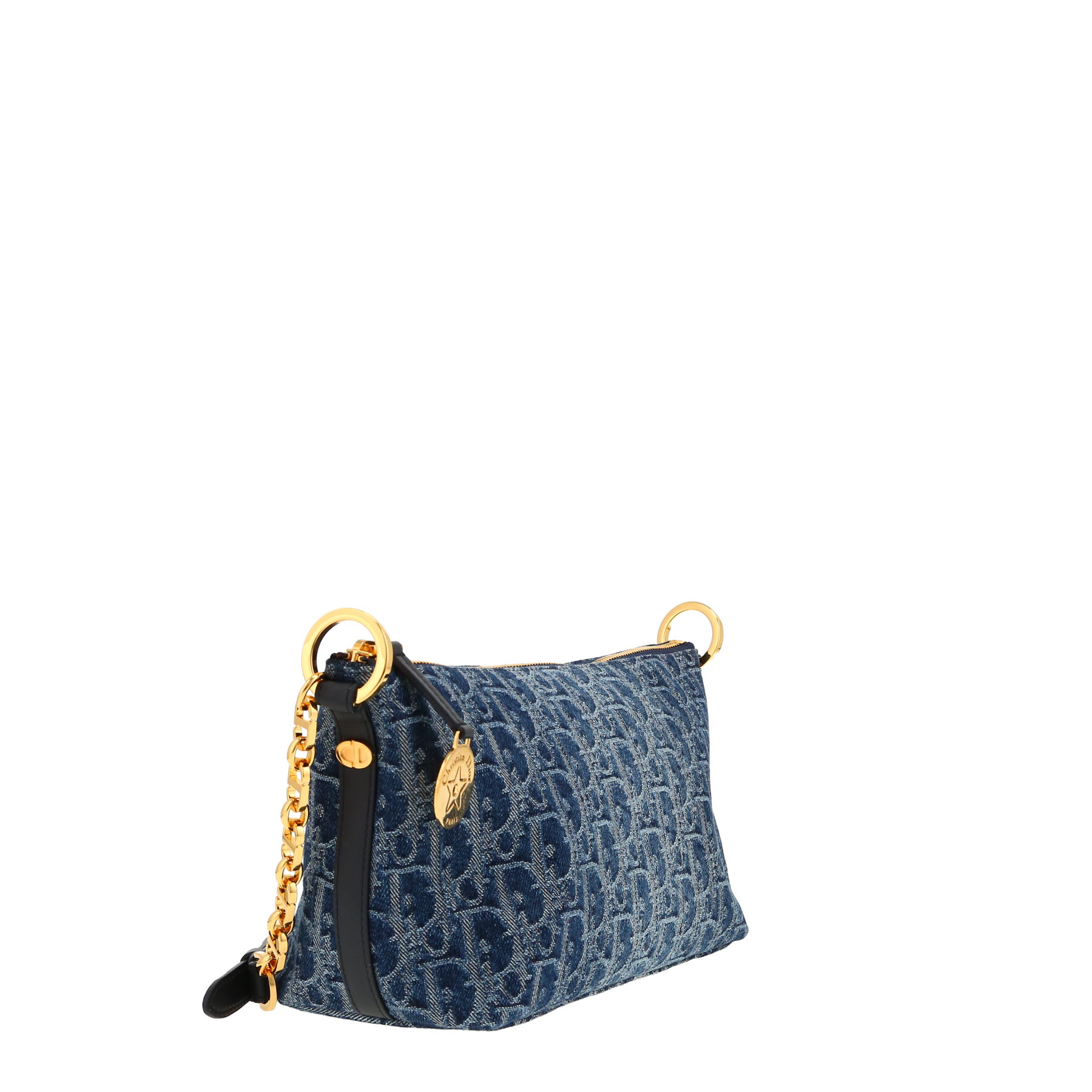 Dior  Diorstar handbag  in blue monogram denim canvas  and blue leather
