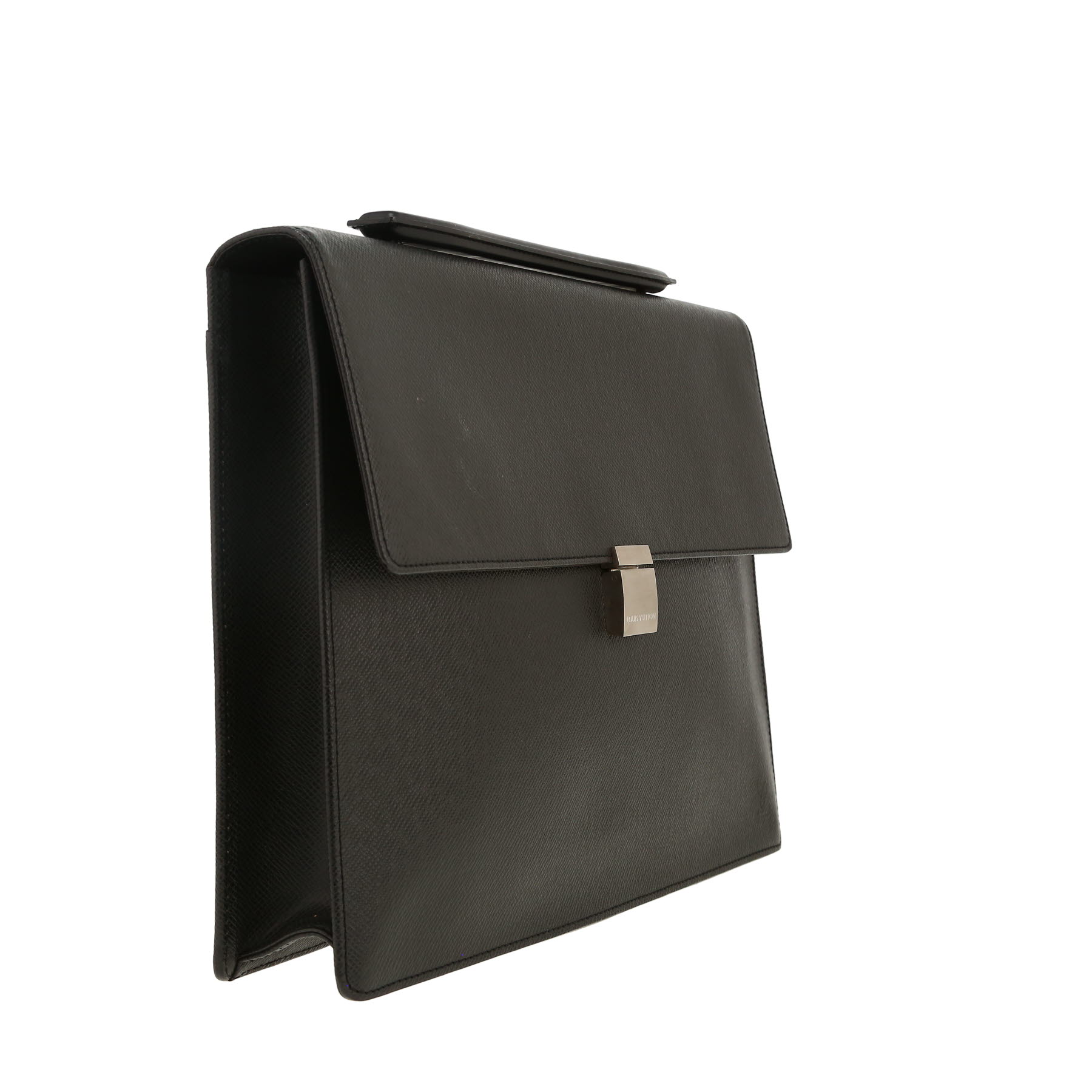 Porte-documents Louis Vuitton  Angara en cuir taiga noir