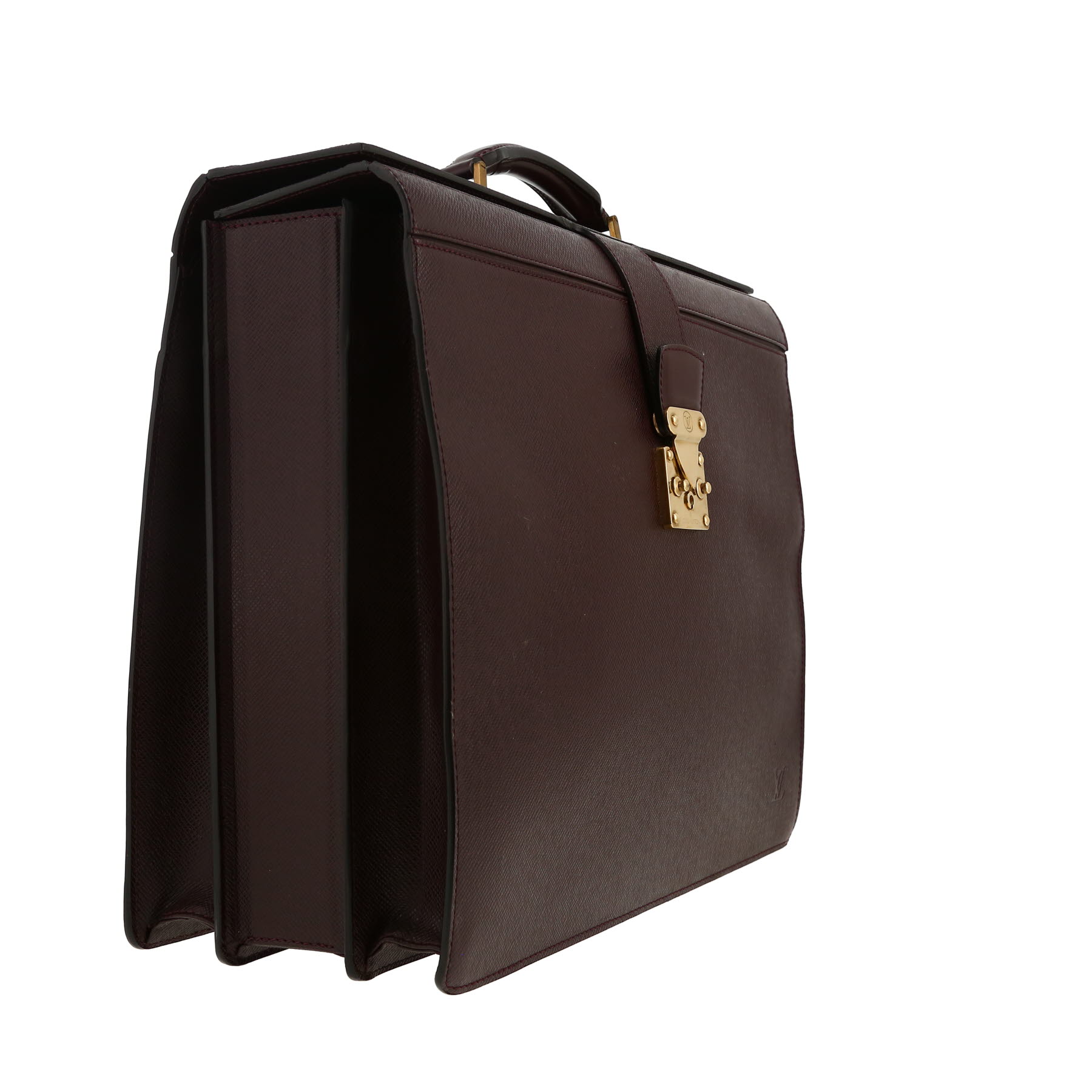 Porte-documents Louis Vuitton  Oural en cuir taiga aubergine