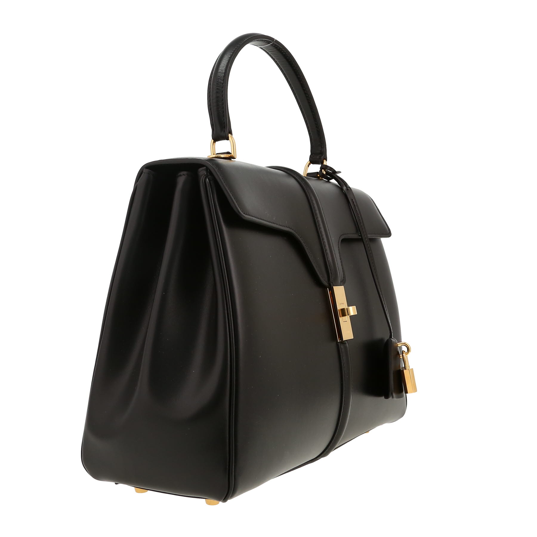 Celine  16 medium model  handbag  in black leather