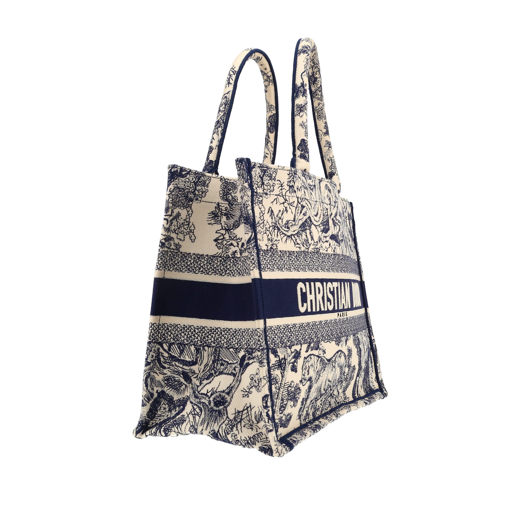 Bolso Cabás Dior  Book Tote en lona azul y beige