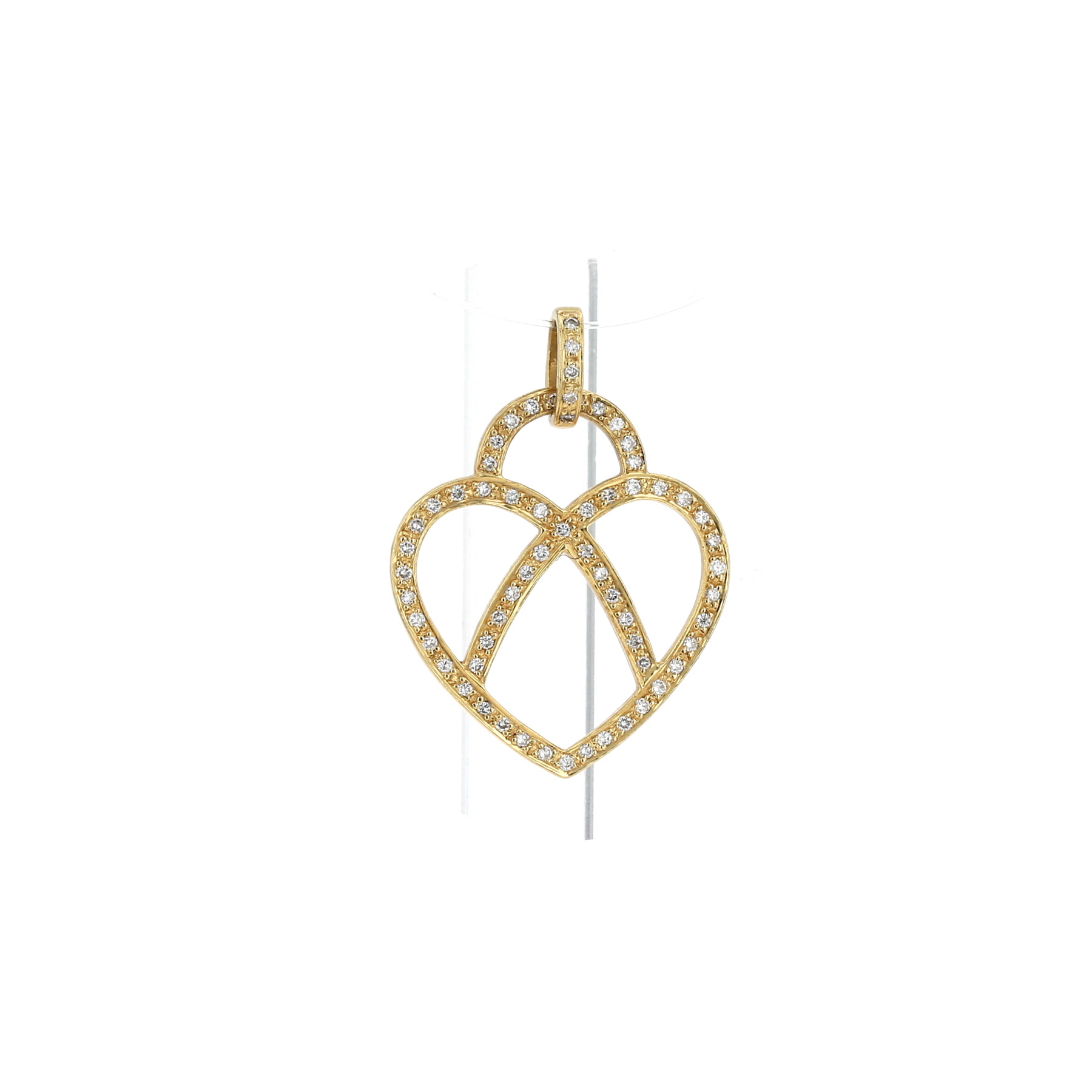 Pendentif Poiray Coeur Fil en or jaune et diamants