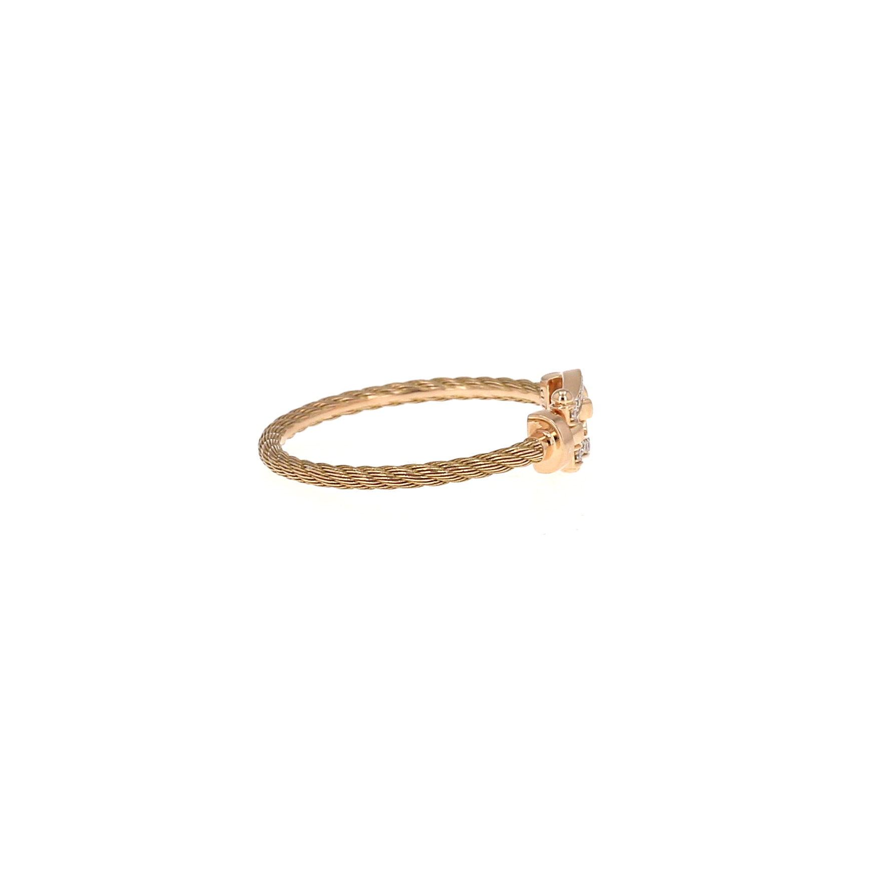 Bague Fred Force 10 petit modèle en or rose et diamants