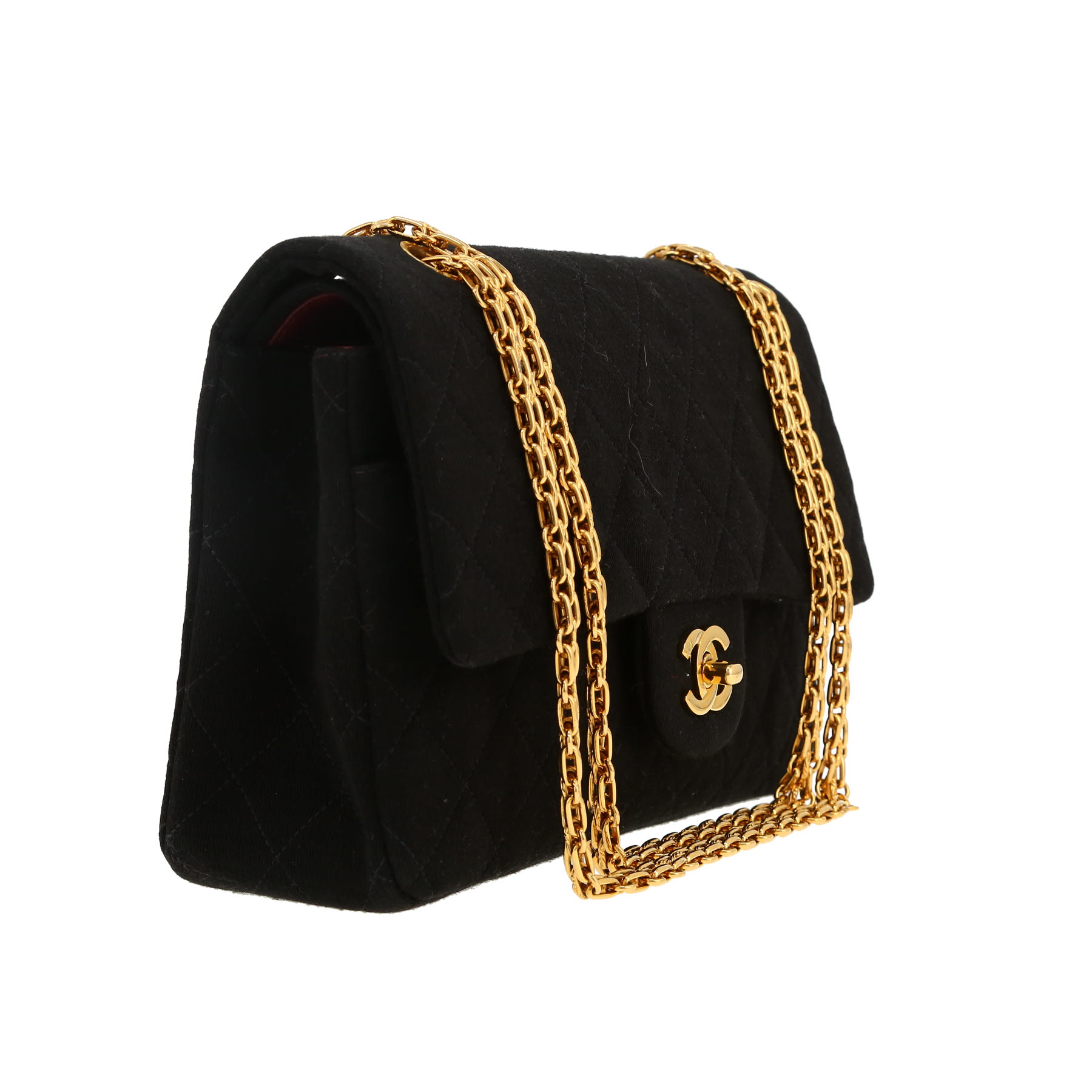 Chanel  Timeless Classic handbag  in black jersey canvas